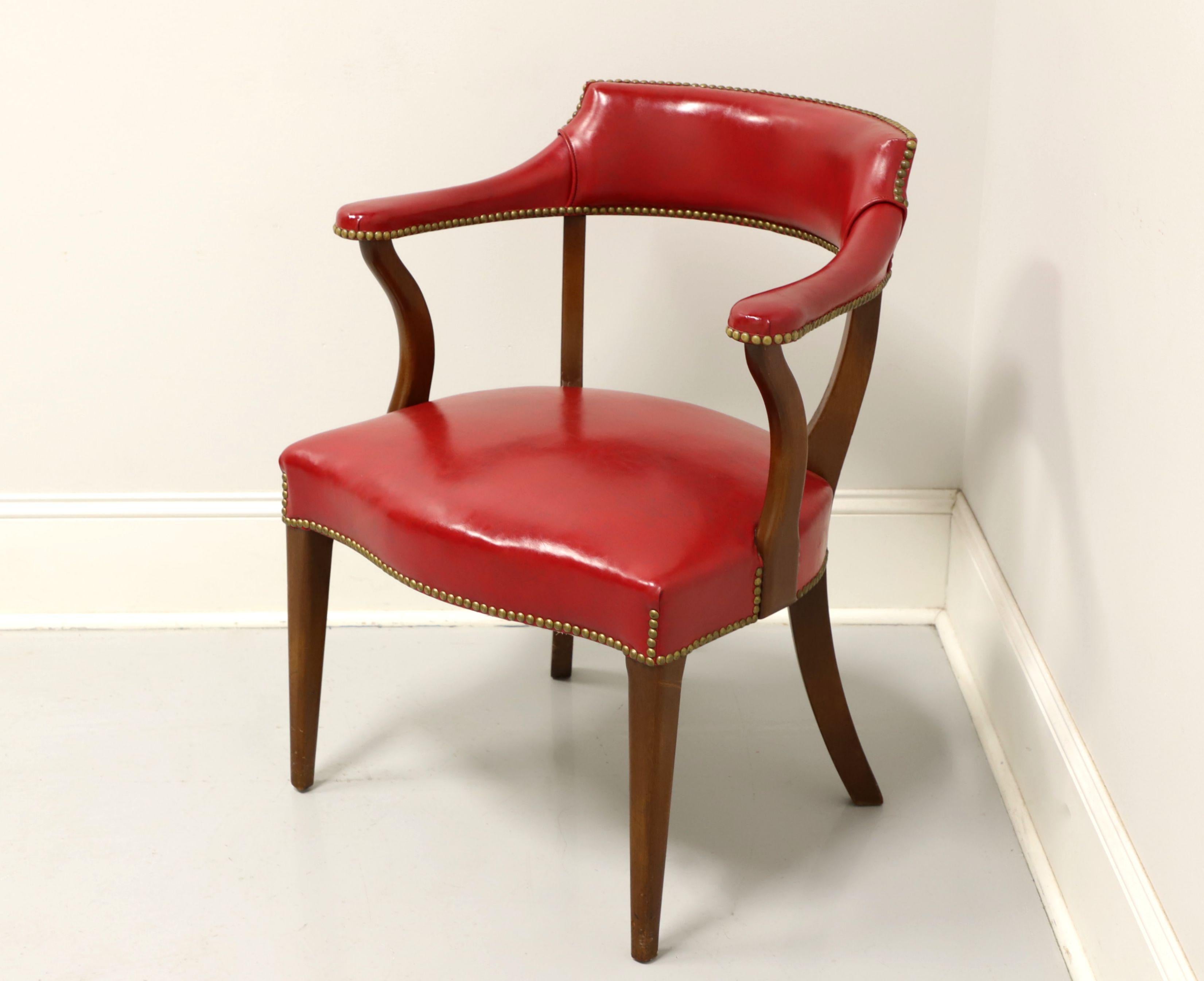Other HICKORY CHAIR Mid 20th Century Red Faux Leather Library / Office Chair - A