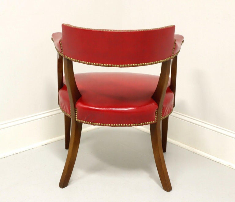 American HICKORY CHAIR Mid 20th Century Red Faux Leather Library / Office Chair - A