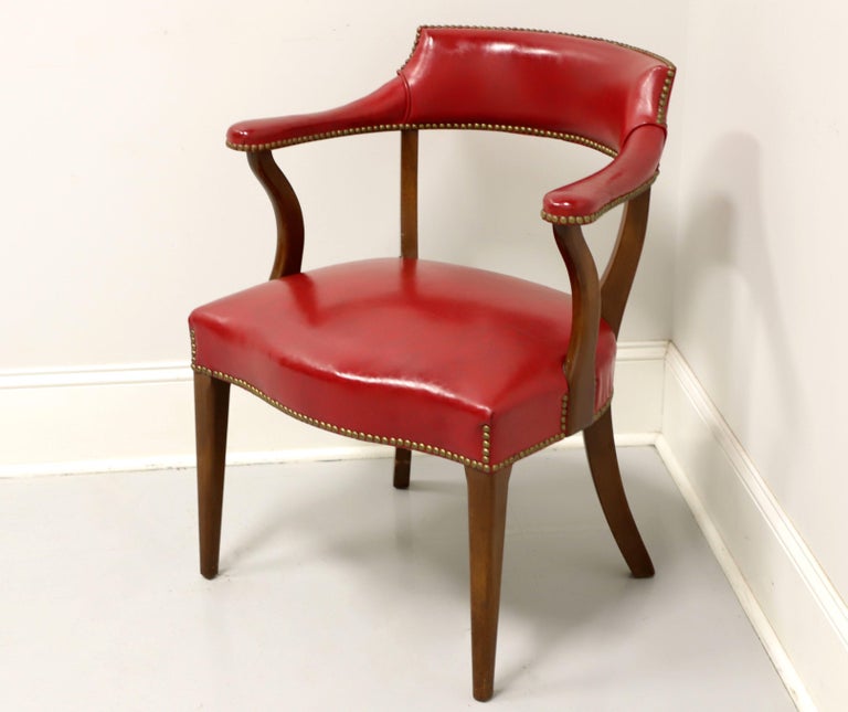 Other HICKORY CHAIR Mid 20th Century Red Faux Leather Library / Office Chair - B