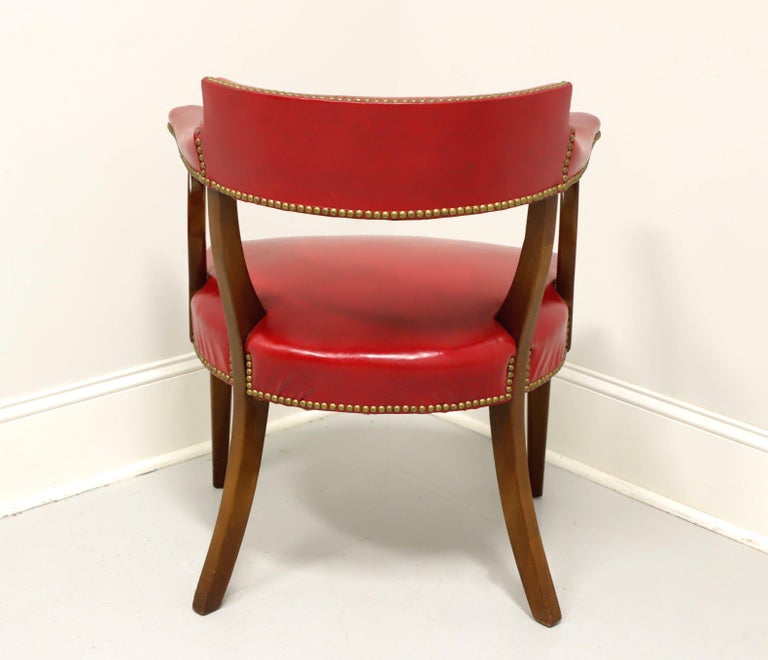 American HICKORY CHAIR Mid 20th Century Red Faux Leather Library / Office Chair - B