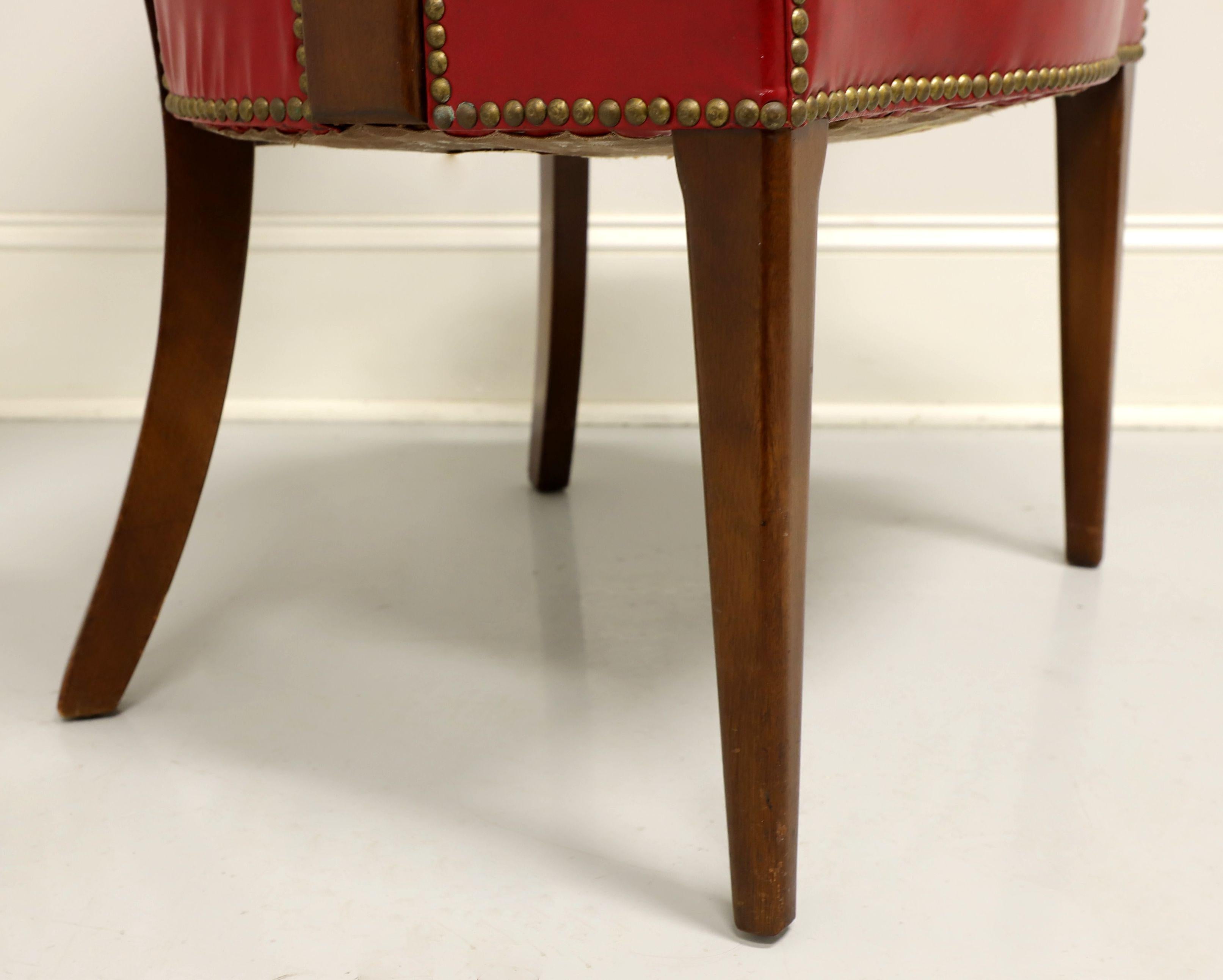 HICKORY CHAIR Mid 20th Century Red Faux Leather Library / Office Chair - B 1