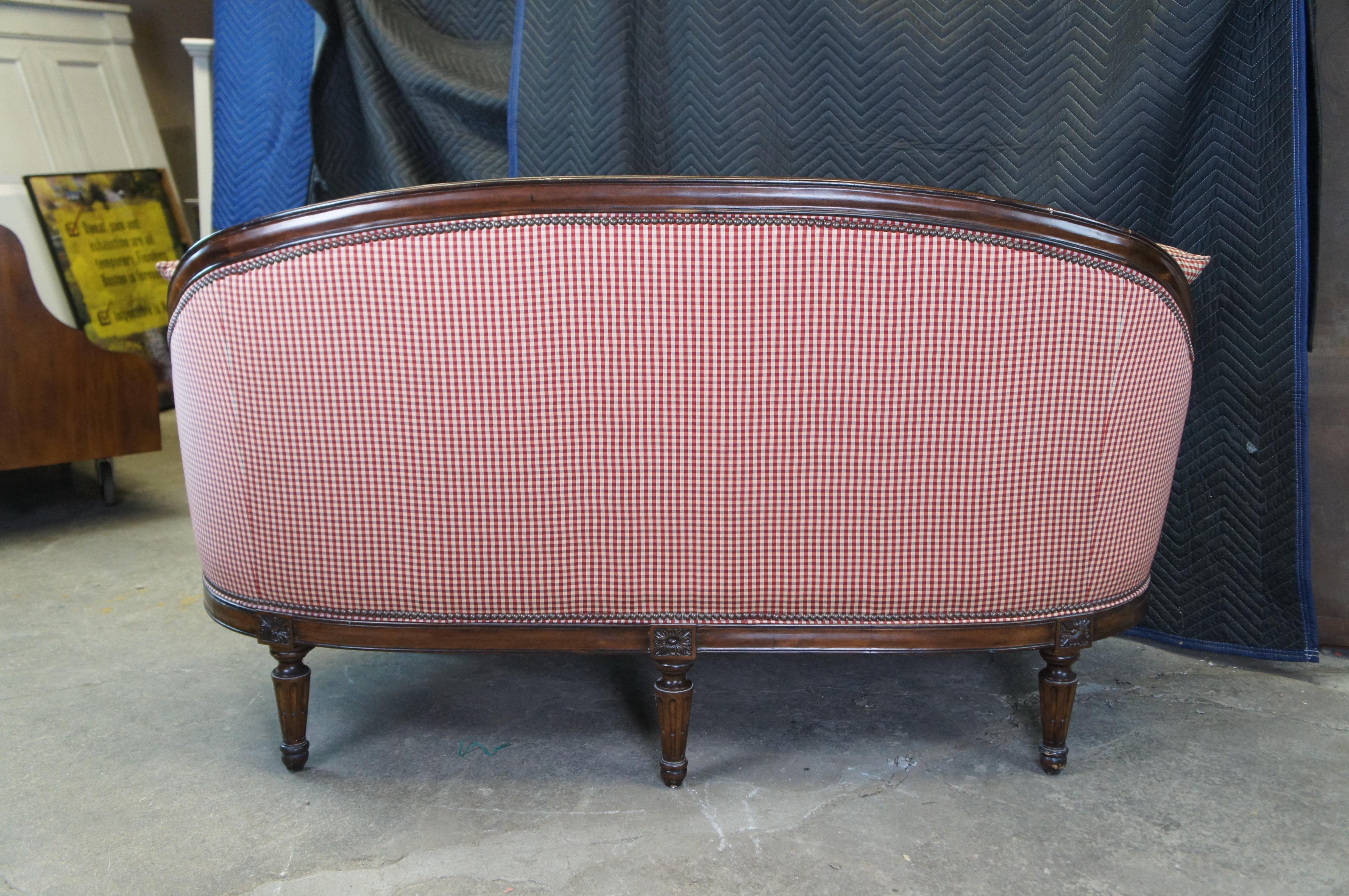 Hickory Chair Park Avenue Mahogany Plaid Nailhead Bench Settee Loveseat 5