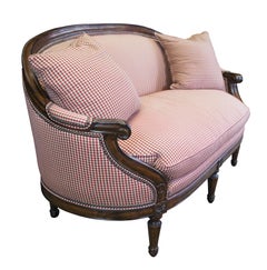 Hickory Chair Park Avenue Mahogany Plaid Nailhead Bench Settee Loveseat