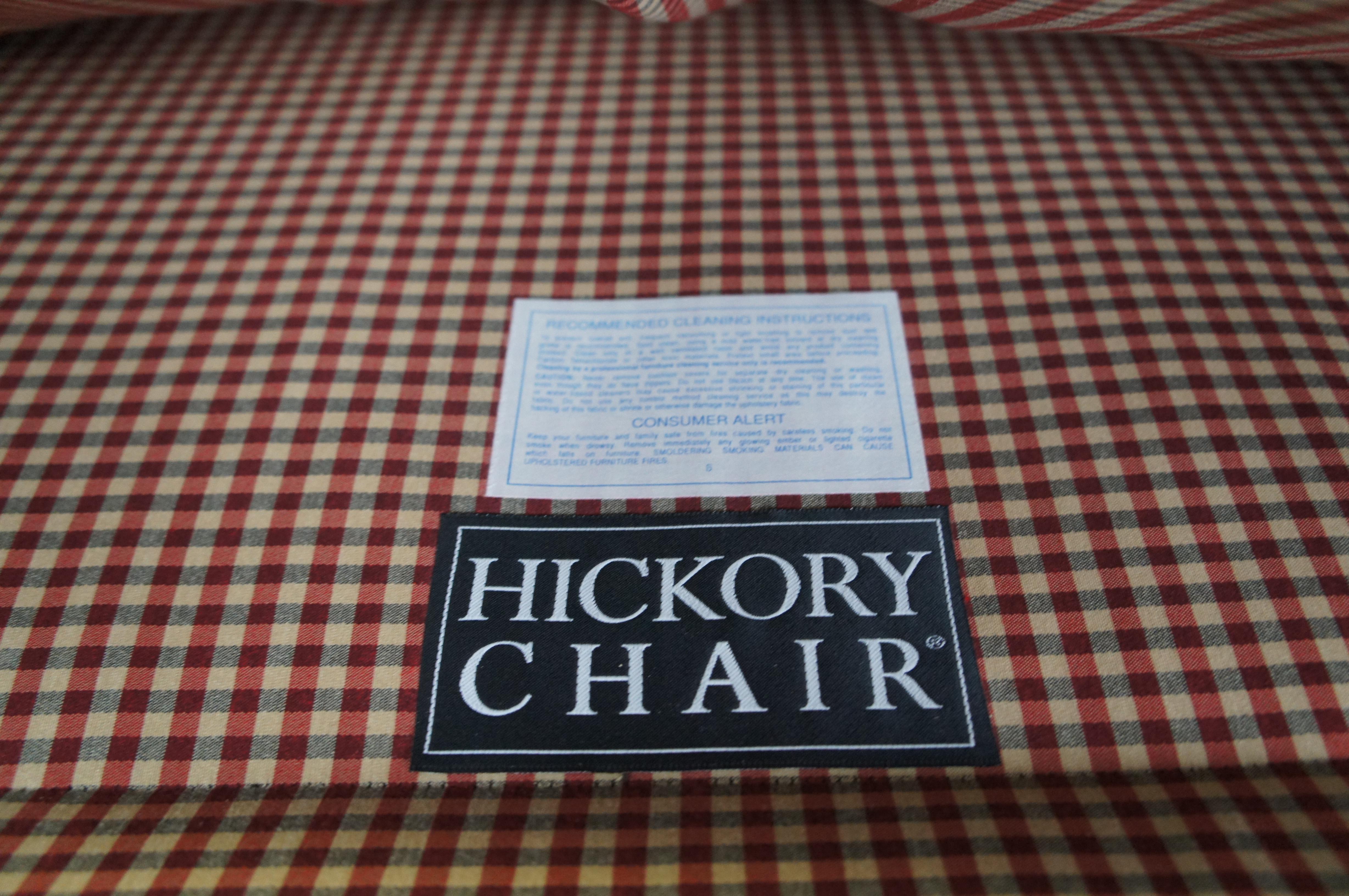 Upholstery Hickory Chair Park Avenue Mahogany Plaid Nailhead Bench Settee Loveseat