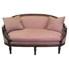 Hickory Chair Park Avenue Mahogany Plaid Nailhead Bench Settee Loveseat