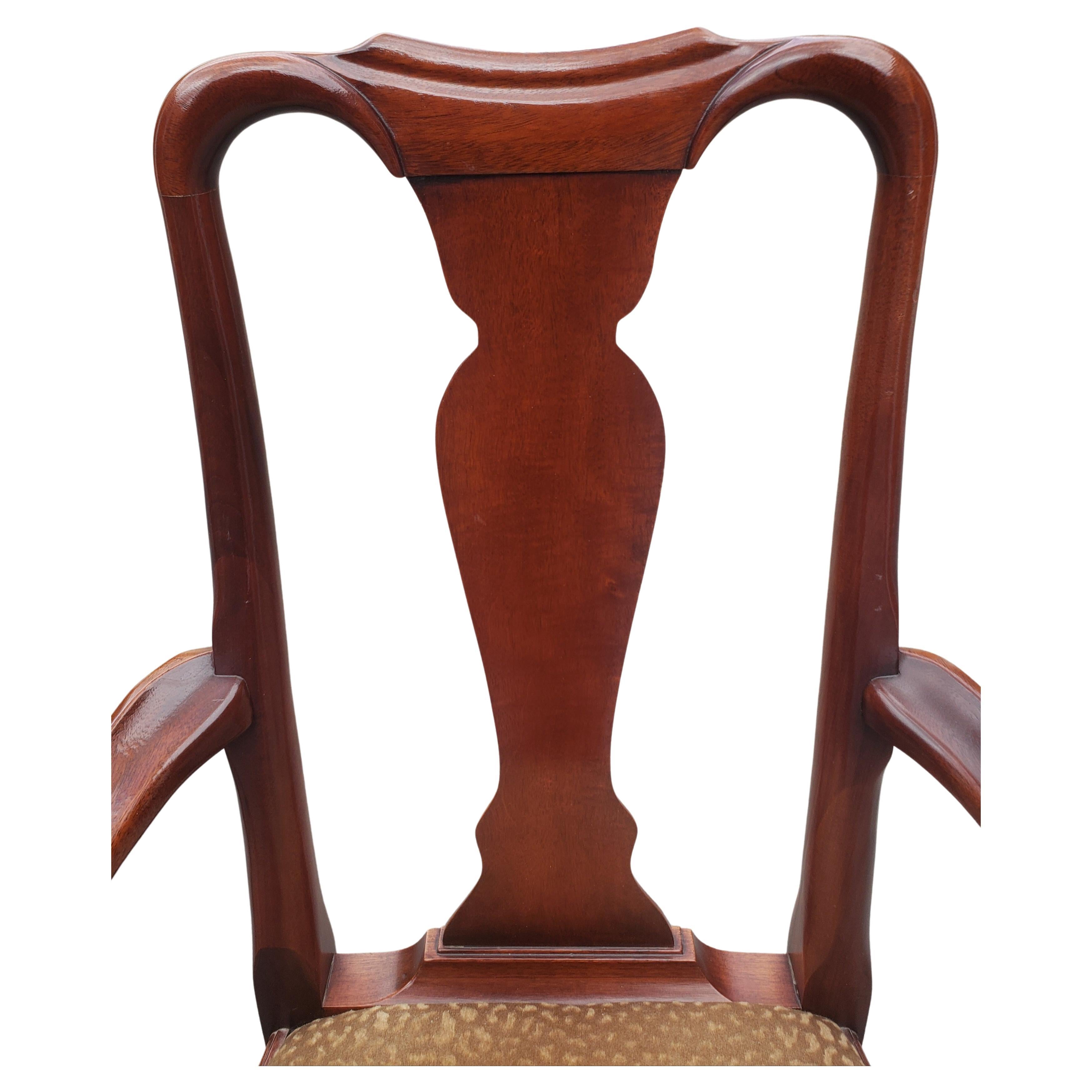 Hickory Chair Queen Anne Mahogany Dinning Chairs, A Set 5