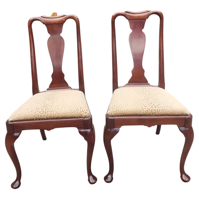 Woodwork Hickory Chair Queen Anne Mahogany Dinning Chairs, A Set For Sale