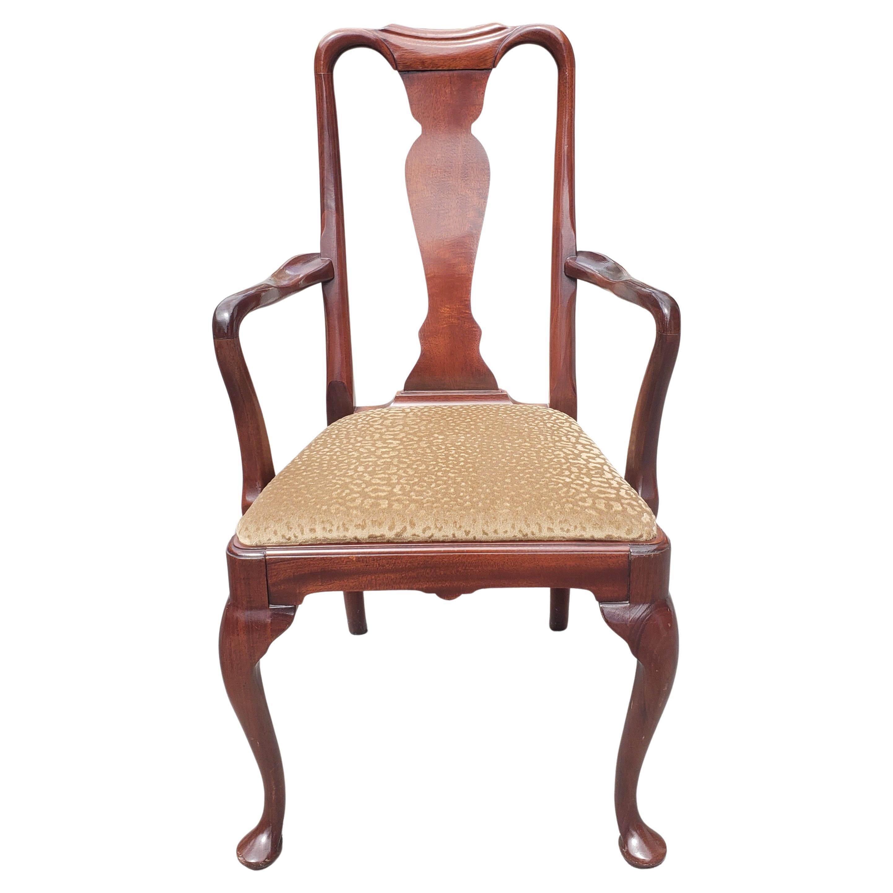 Woodwork Hickory Chair Queen Anne Mahogany Dinning Chairs, A Set