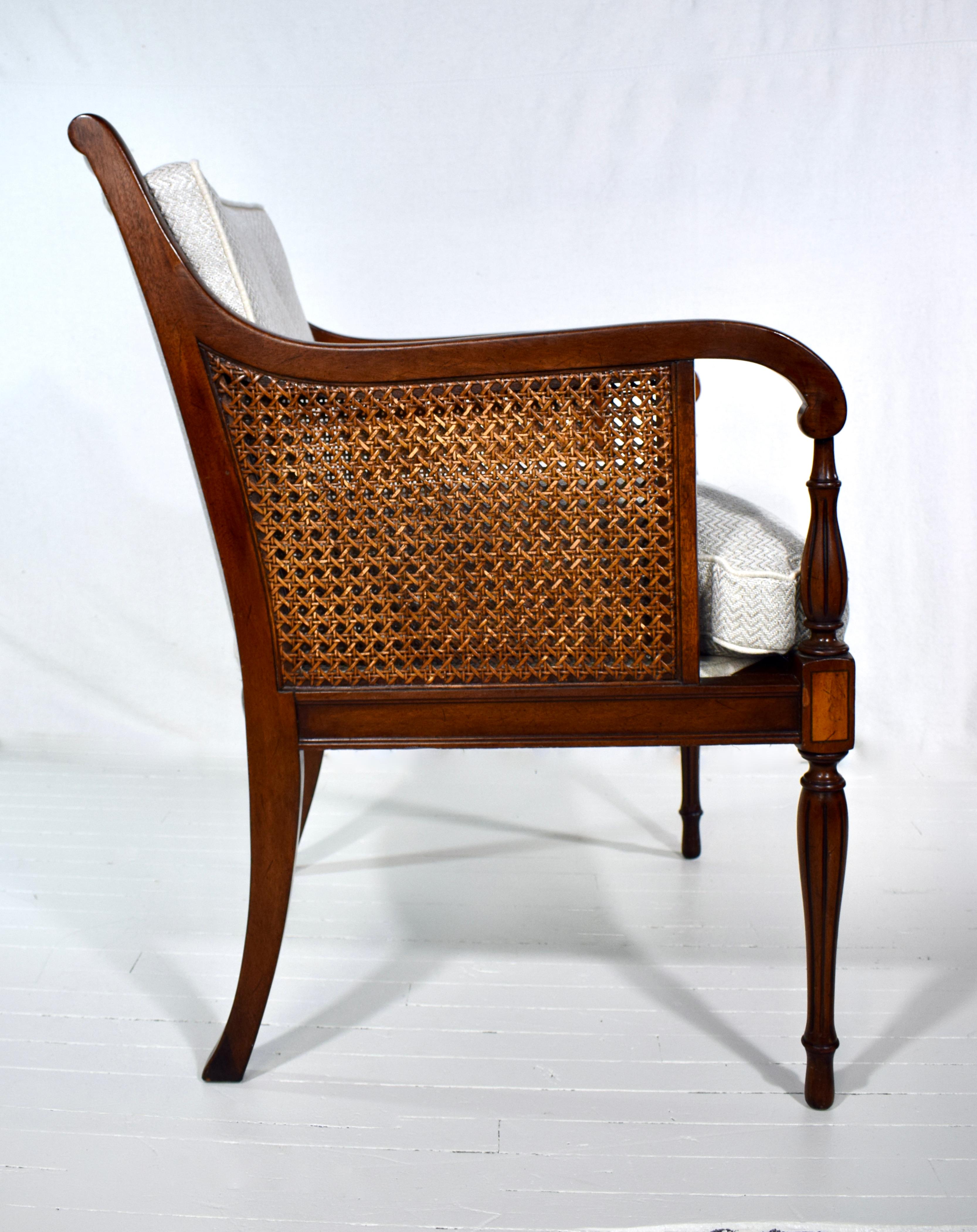 Hickory-Stuhl im Regency-Stil mit doppeltem Schilfrohr (amerikanisch) im Angebot
