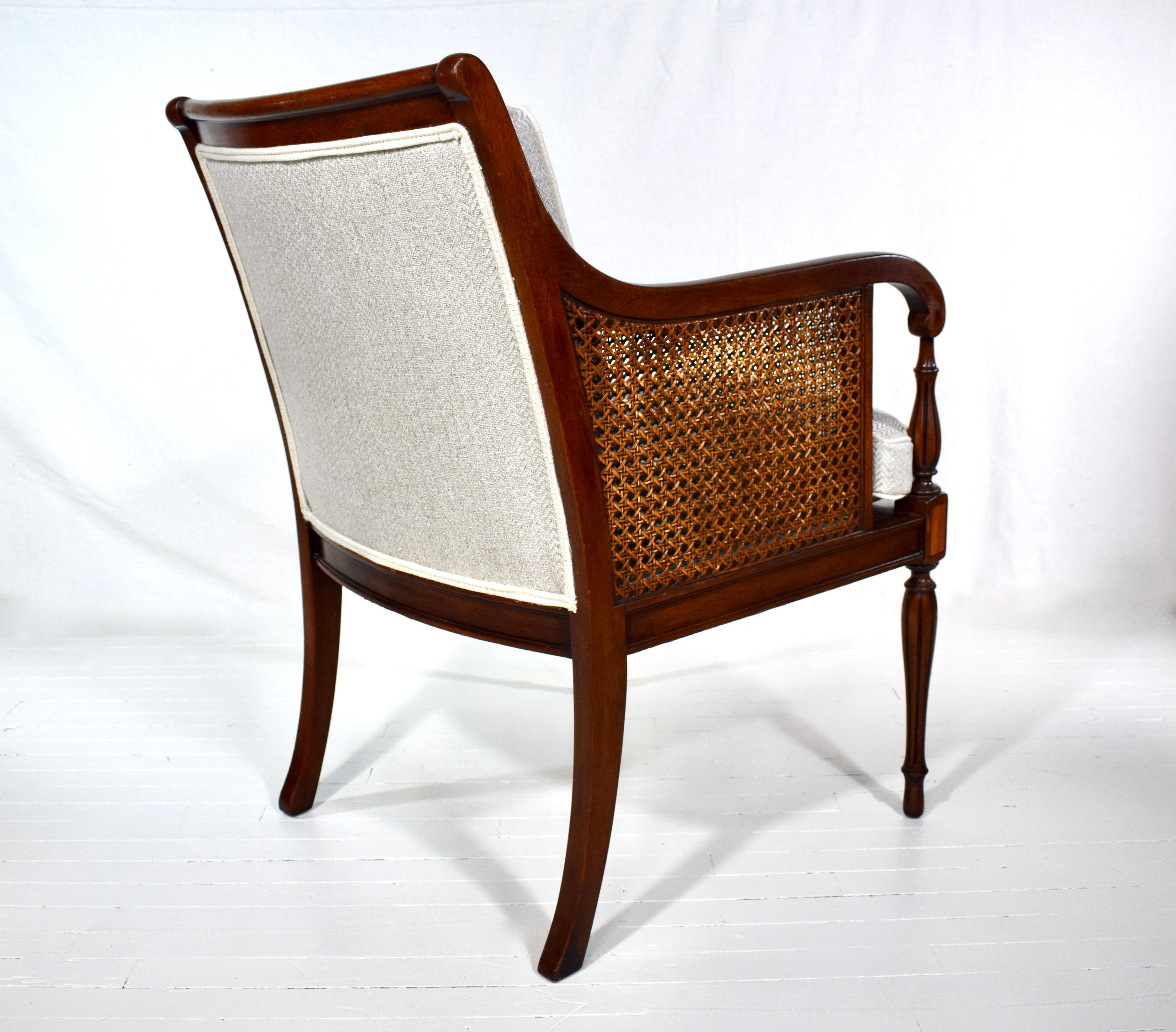 Hickory Chair Regency Style Double Caned Chair In Good Condition For Sale In Southampton, NJ