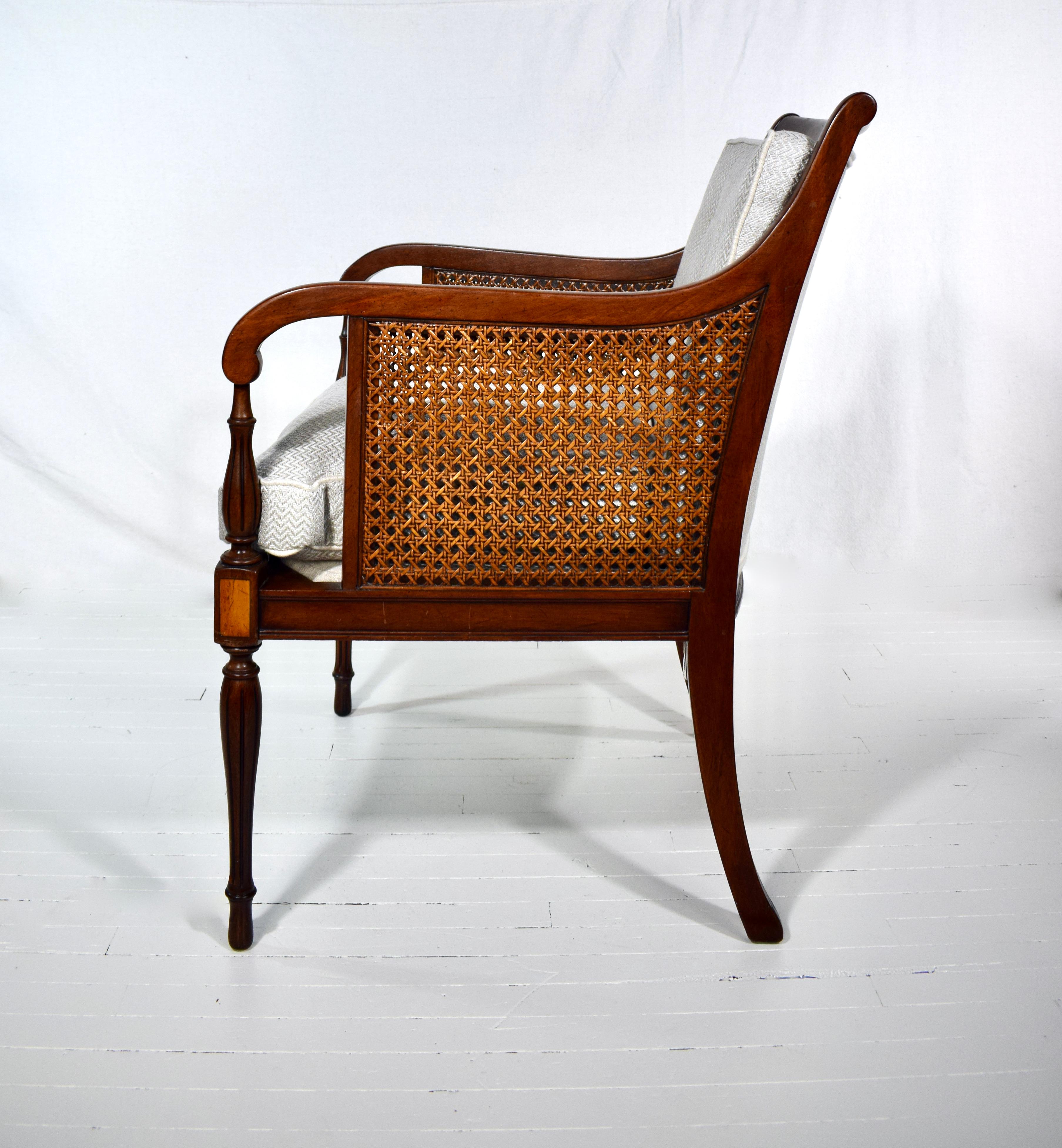 Hickory-Stuhl im Regency-Stil mit doppeltem Schilfrohr im Angebot 1