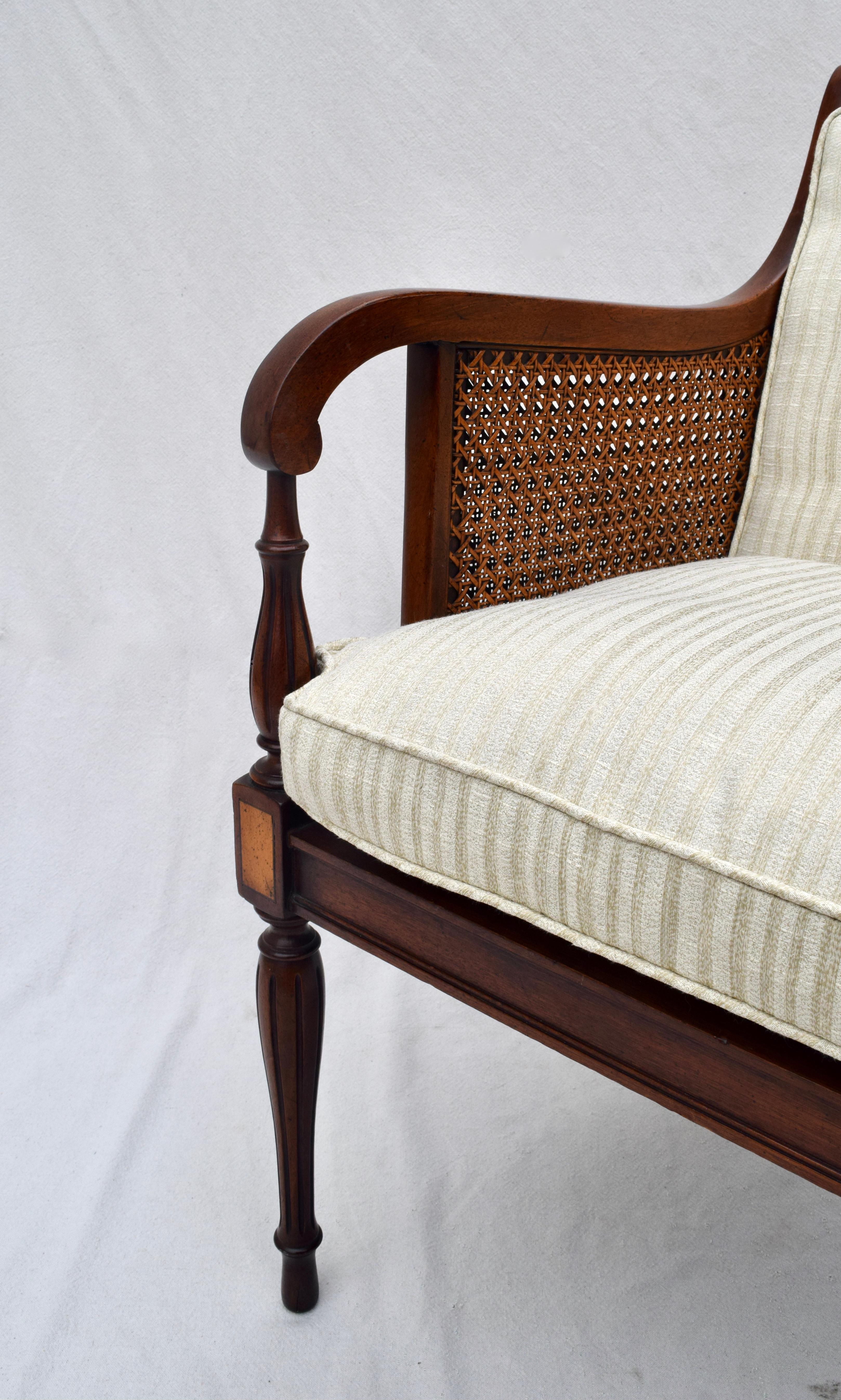 Mid-20th Century Hickory Chair Regency Style Double Caned Chairs