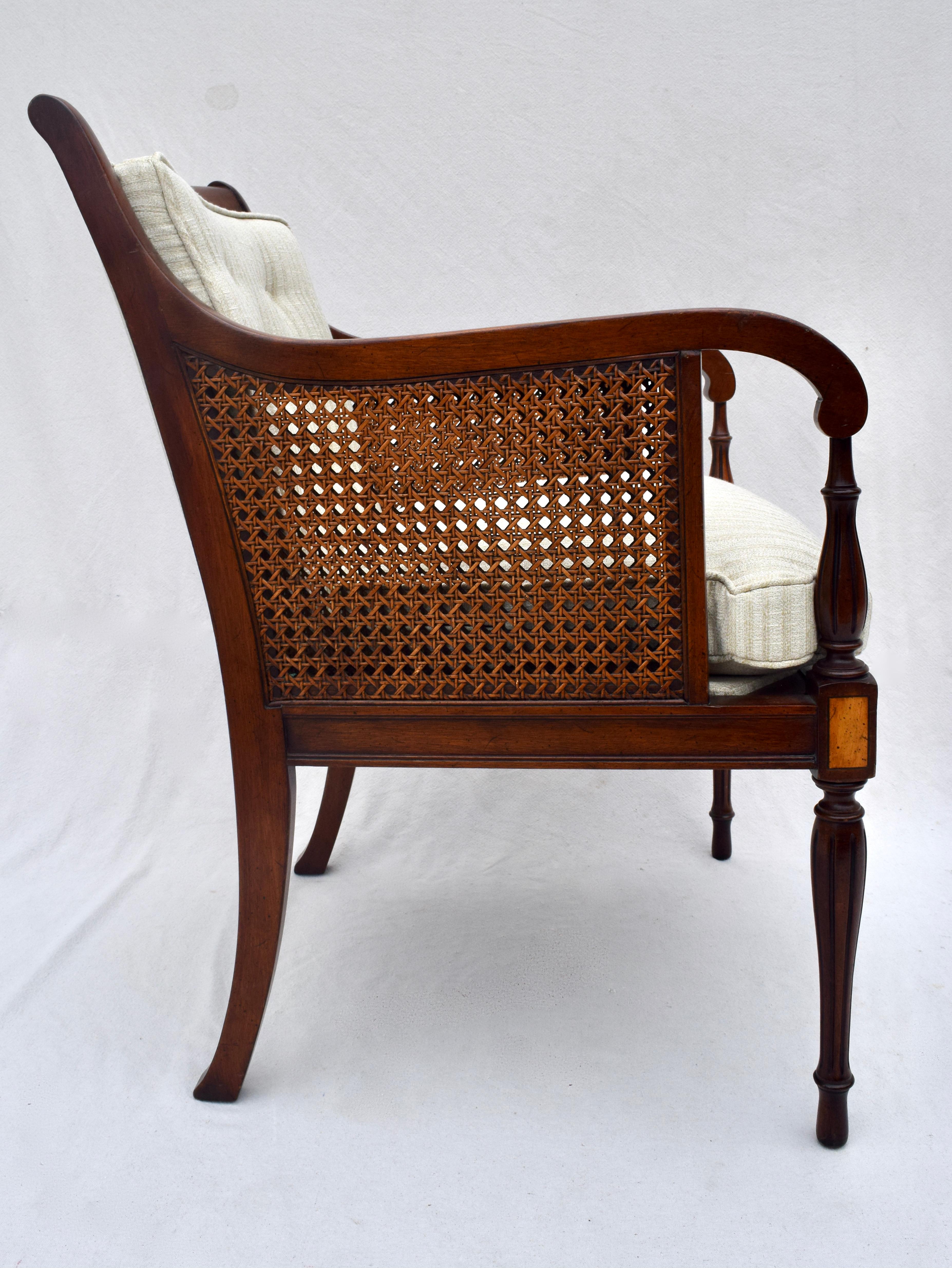 Silk Hickory Chair Regency Style Double Caned Chairs