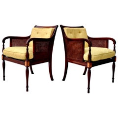 Hickory Chair Regency Style Double Caned Chairs