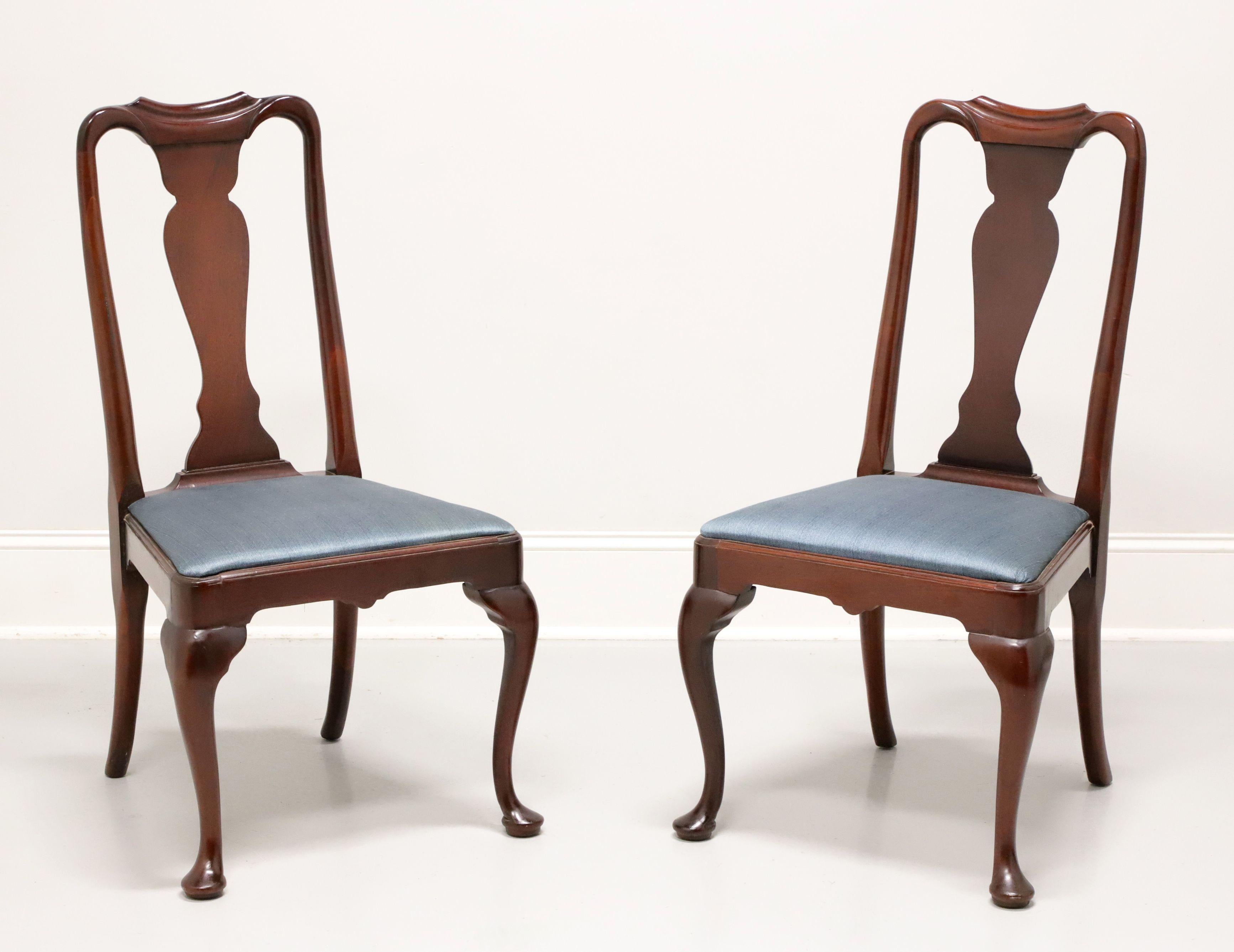 HICKORY CHAIR Solid Mahogany Queen Anne Style Dining Side Chairs - Pair 4