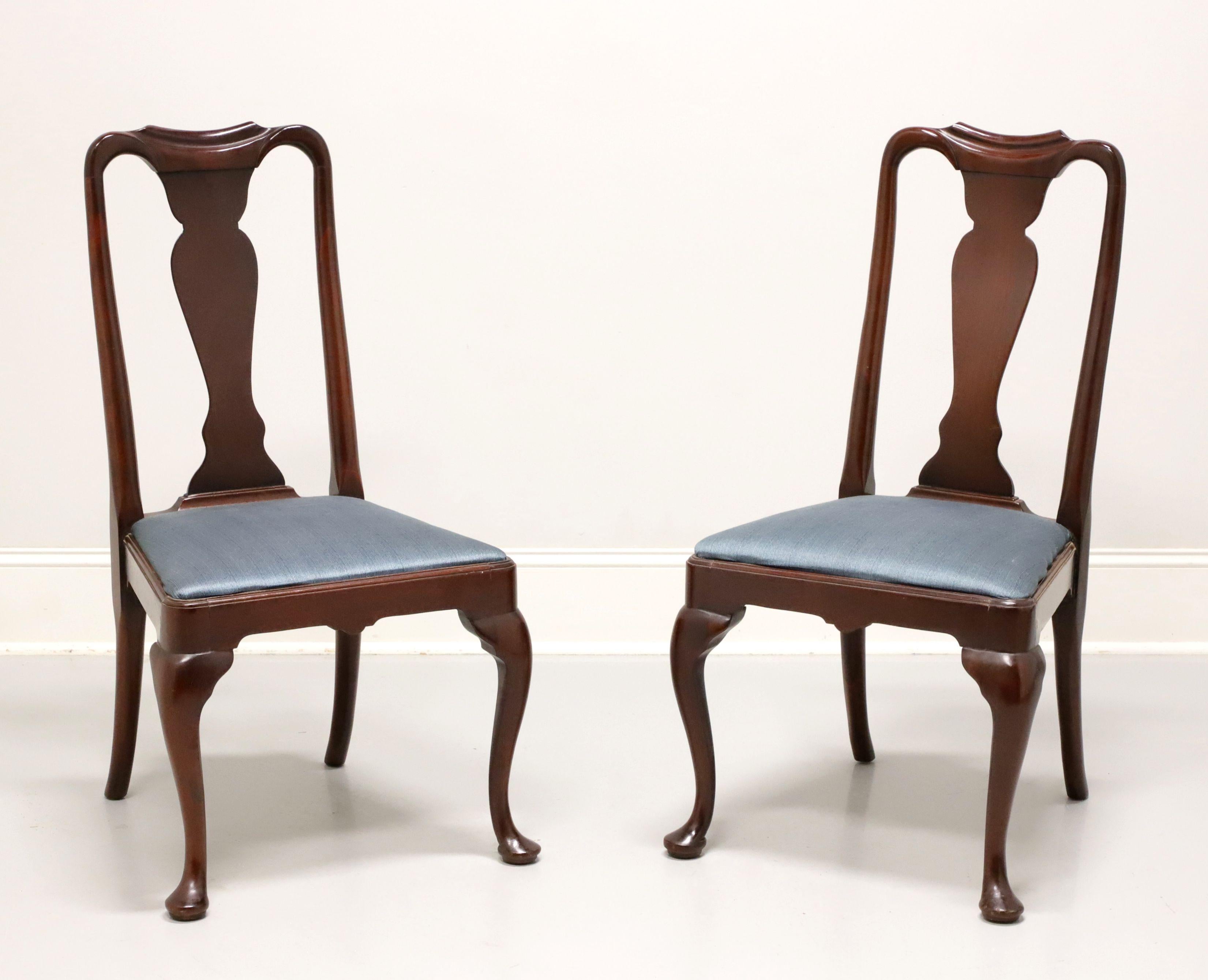 HICKORY CHAIR Solid Mahogany Queen Anne Style Dining Side Chairs - Pair B 4