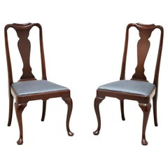 HICKORY CHAIR Solid Mahogany Queen Anne Style Dining Side Chairs - Pair B