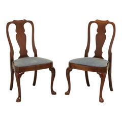 HICKORY CHAIR Solid Mahogany Queen Anne Style Dining Side Chairs - Pair A