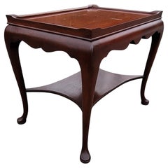 Hickory Chair Two Tier Mahogany Side Table with Gallery Top