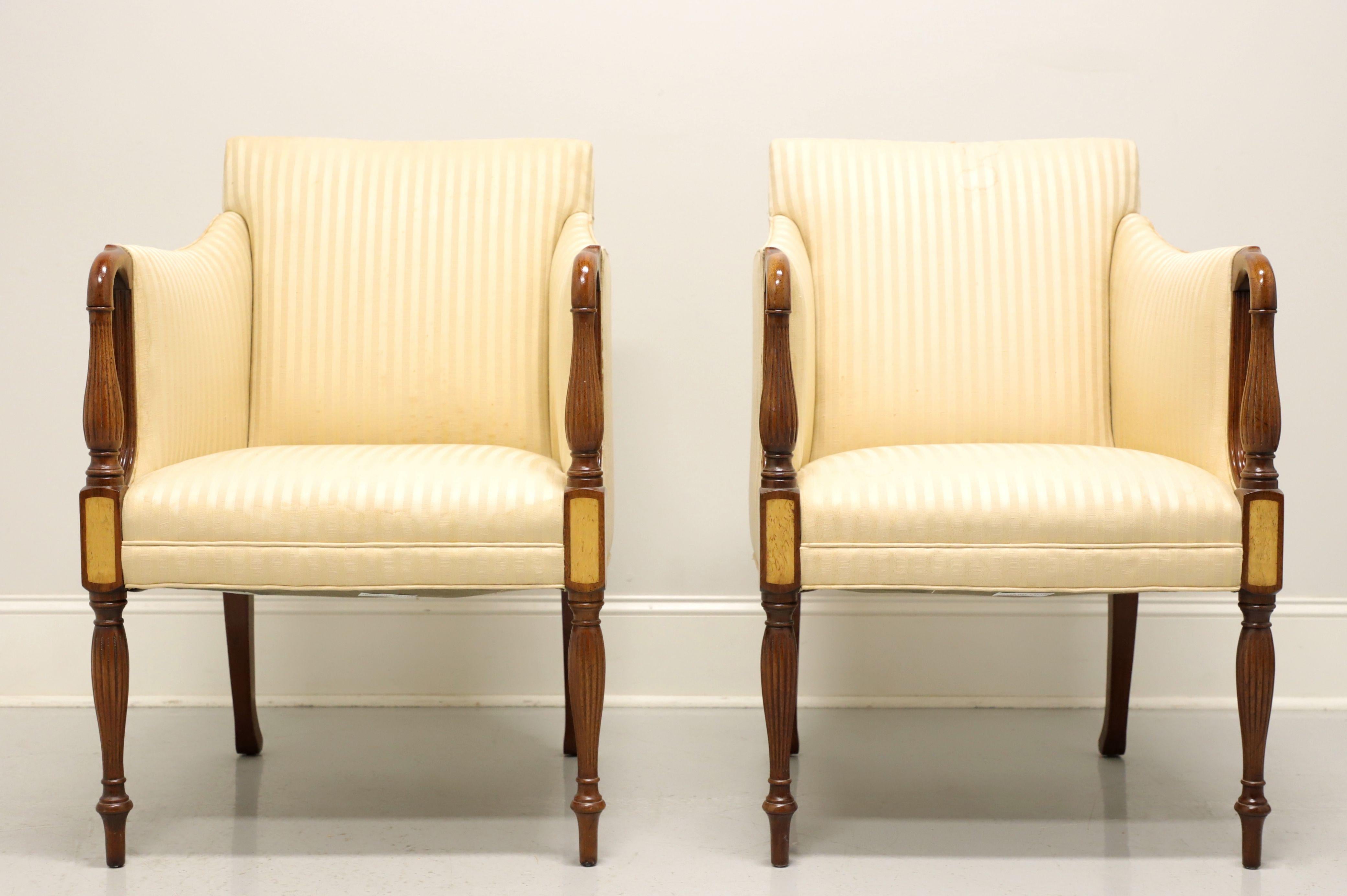 American HICKORY CHAIR Walnut Sheraton Style Armchairs - Pair