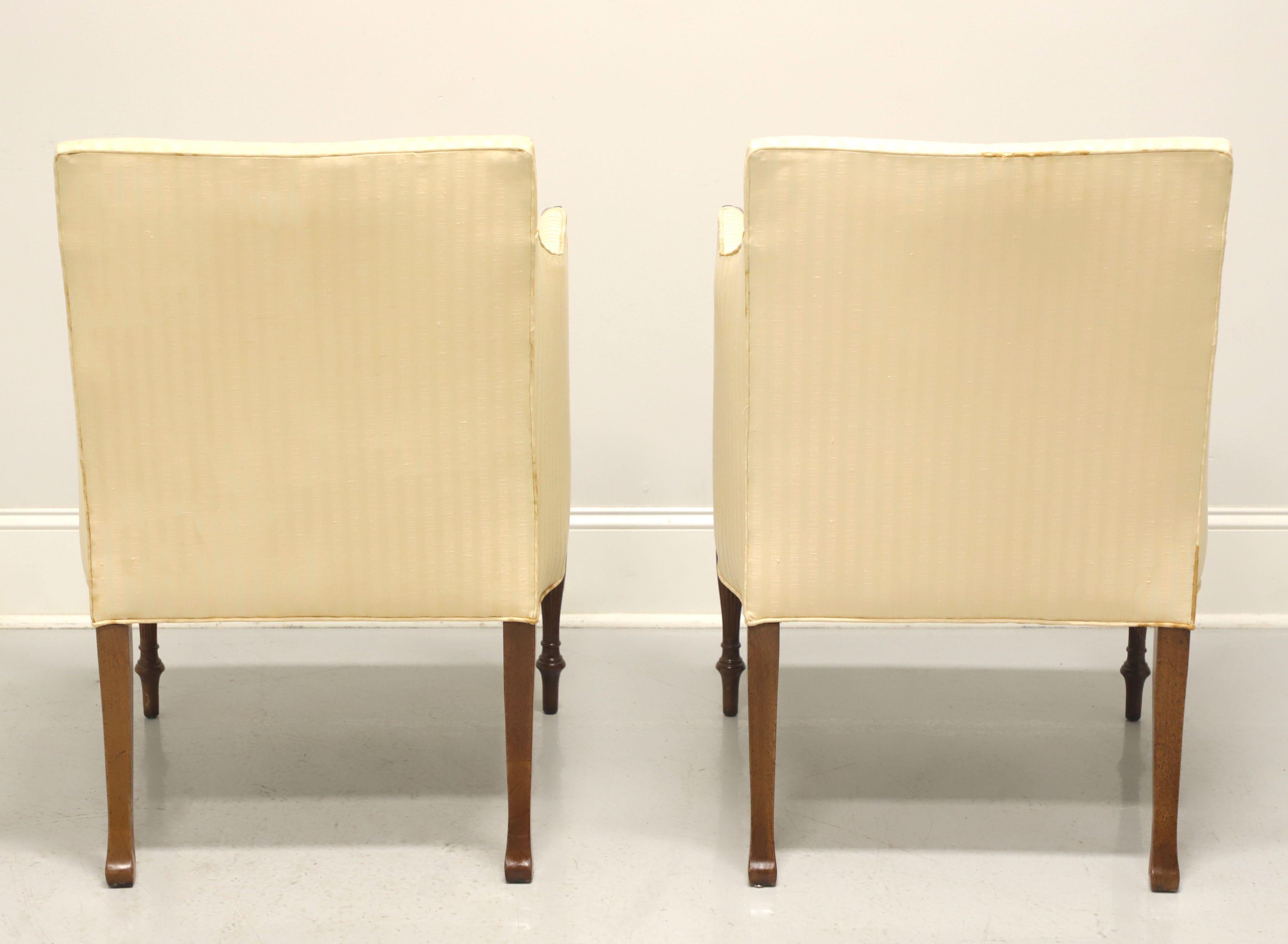 20th Century HICKORY CHAIR Walnut Sheraton Style Armchairs - Pair