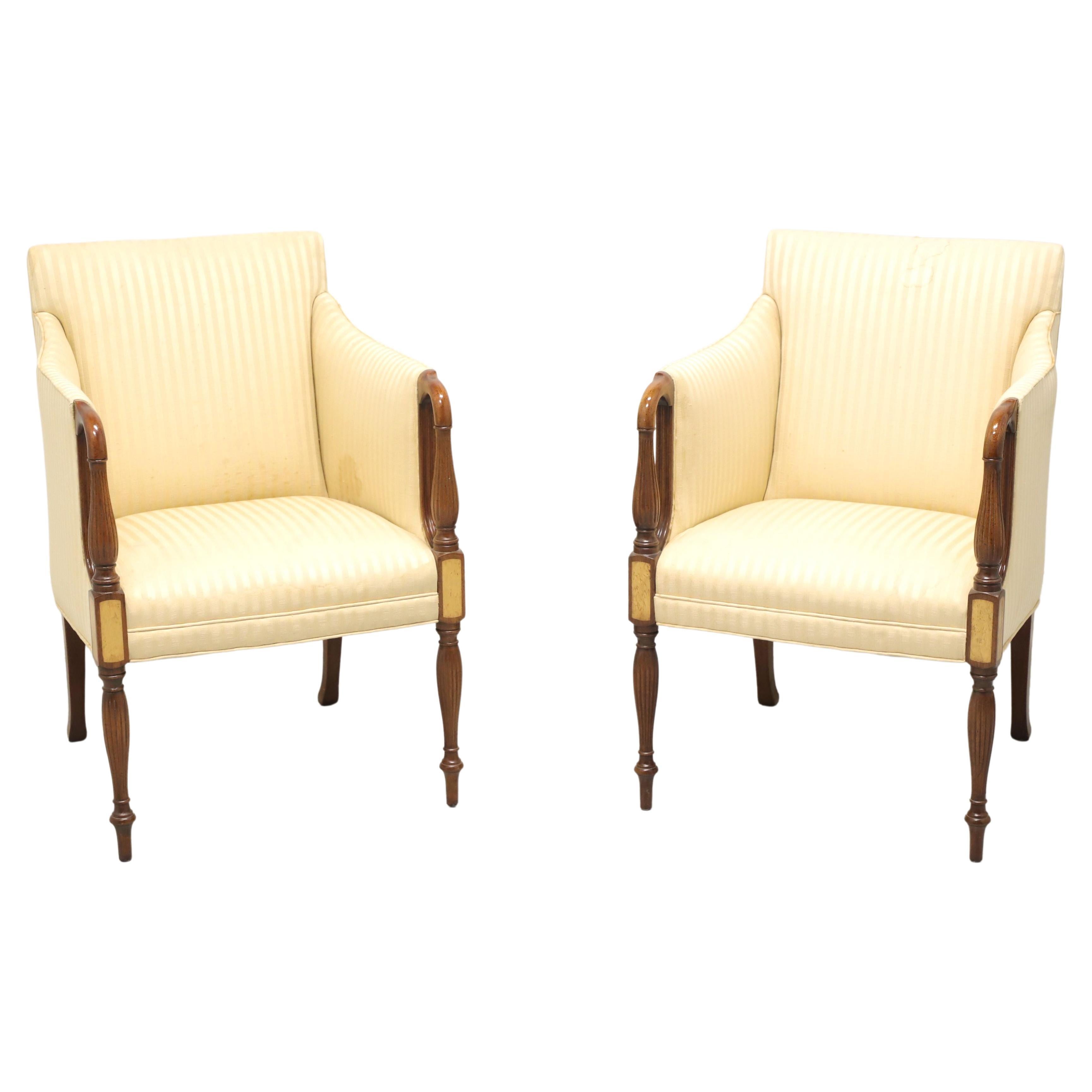 HICKORY CHAIR Walnut Sheraton Style Armchairs - Pair