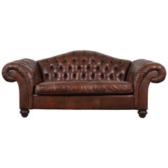 Retro Hickory Chesterfield Tufted Leather Sofa