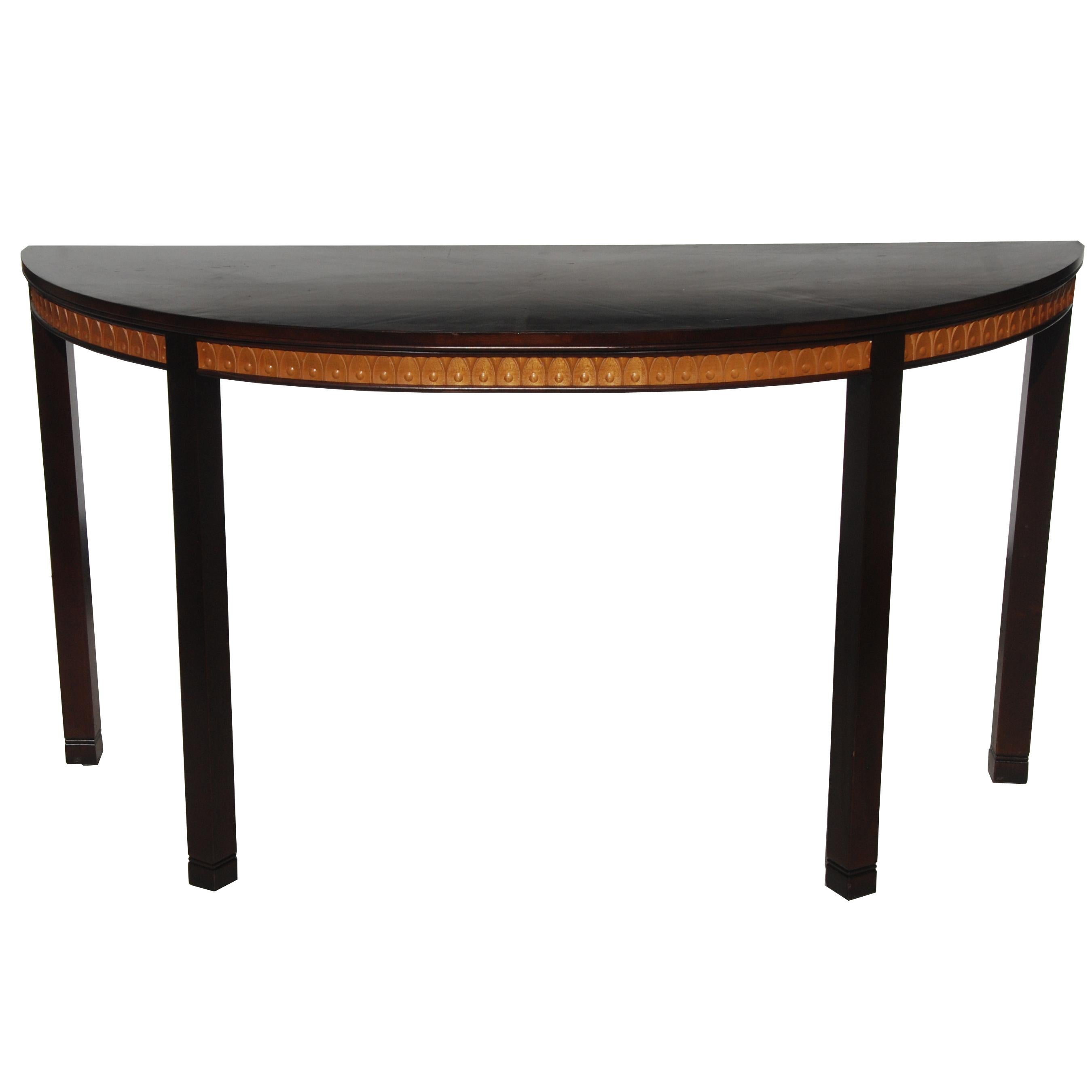 Demilune console entry table by Hickory

Neoclassical elements are combined with a combination of rich woods in this space saving entry or side table.



   