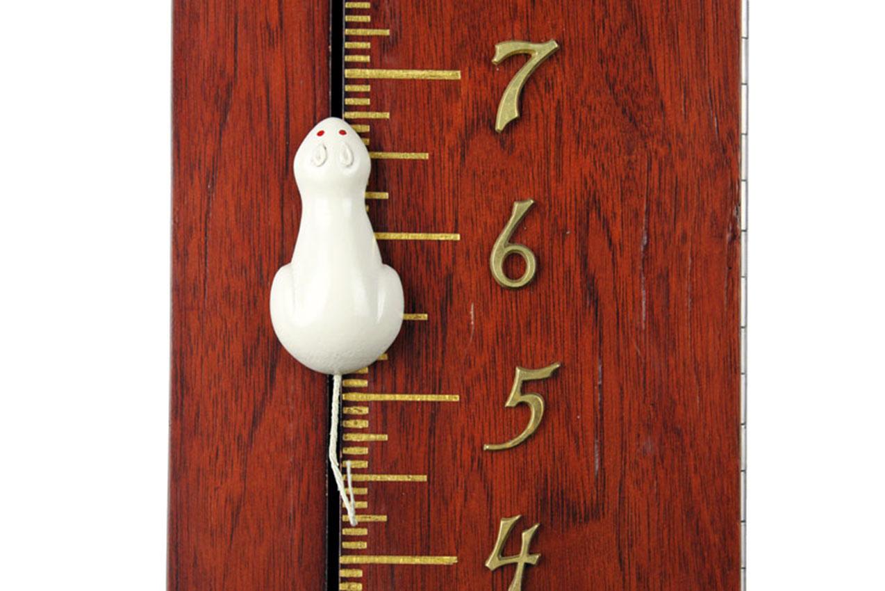 Brass Hickory Dickory Dock Mouse Novelty Wall Clock - The Mouse Reads Time For Sale