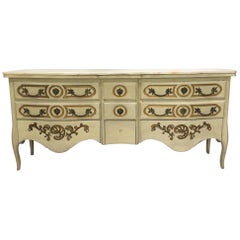 Hickory French Provincial Hollywood Regency Marble-Top Dresser