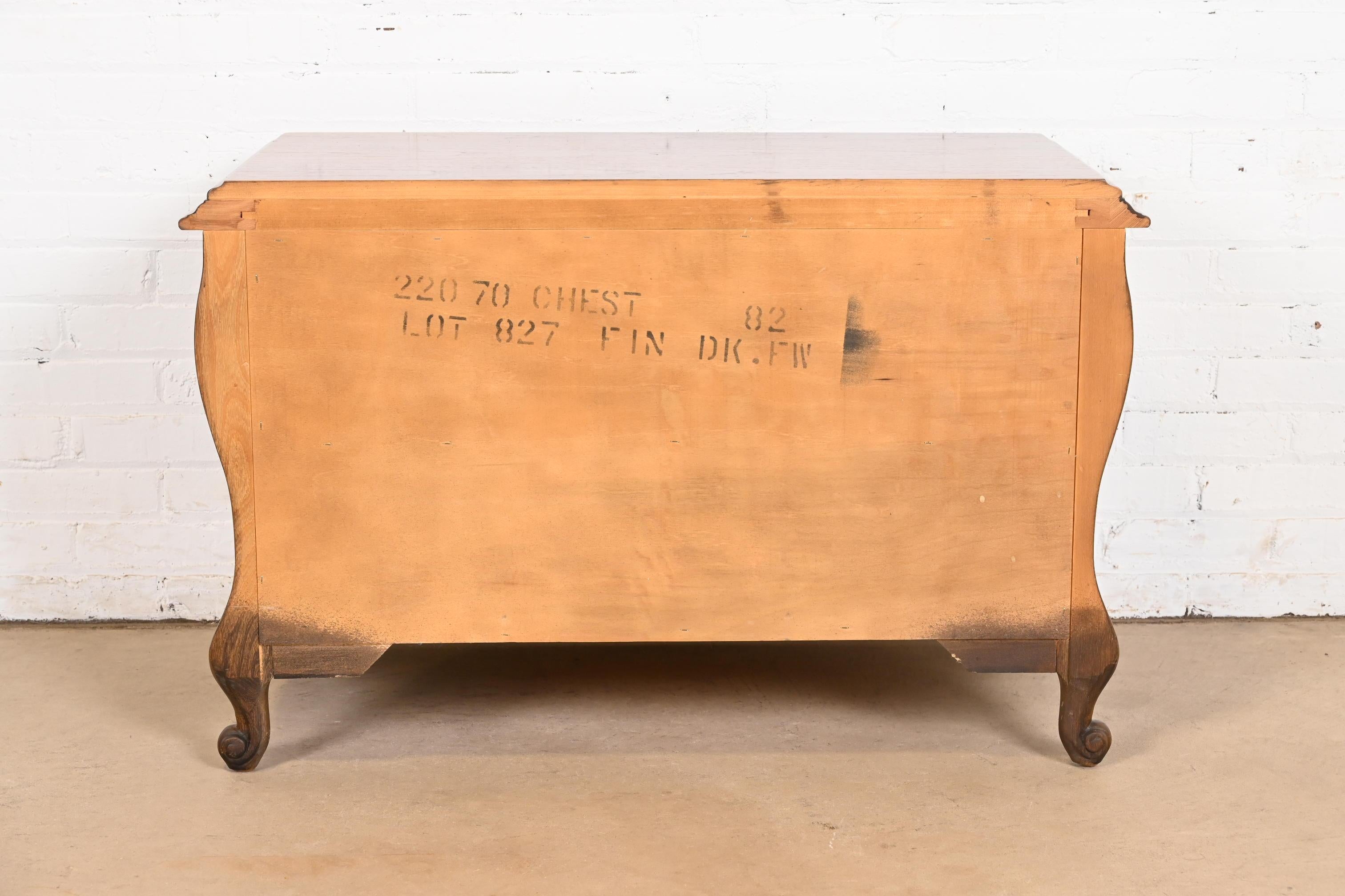 Hickory French Provincial Louis XV Carved Walnut Bombay Chest or Commode For Sale 6