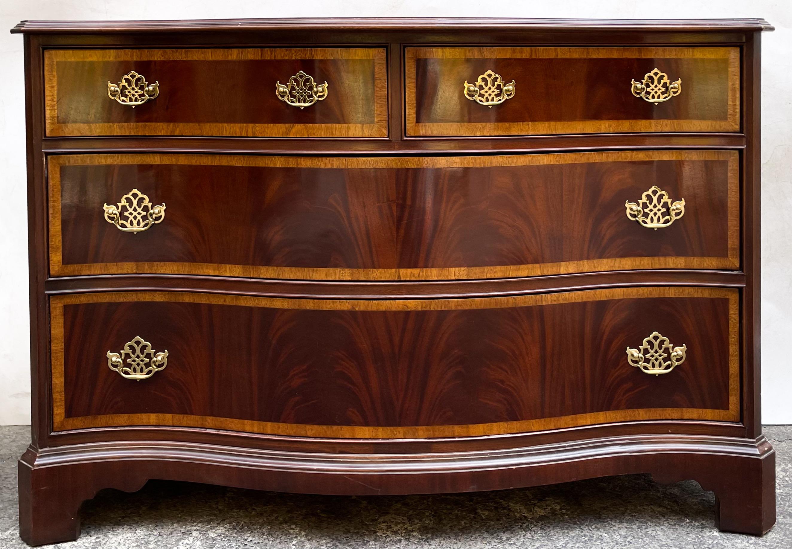 Chinese Chippendale Hickory Furniture Chippendale Style Flame Mahogany Serpentine Chest