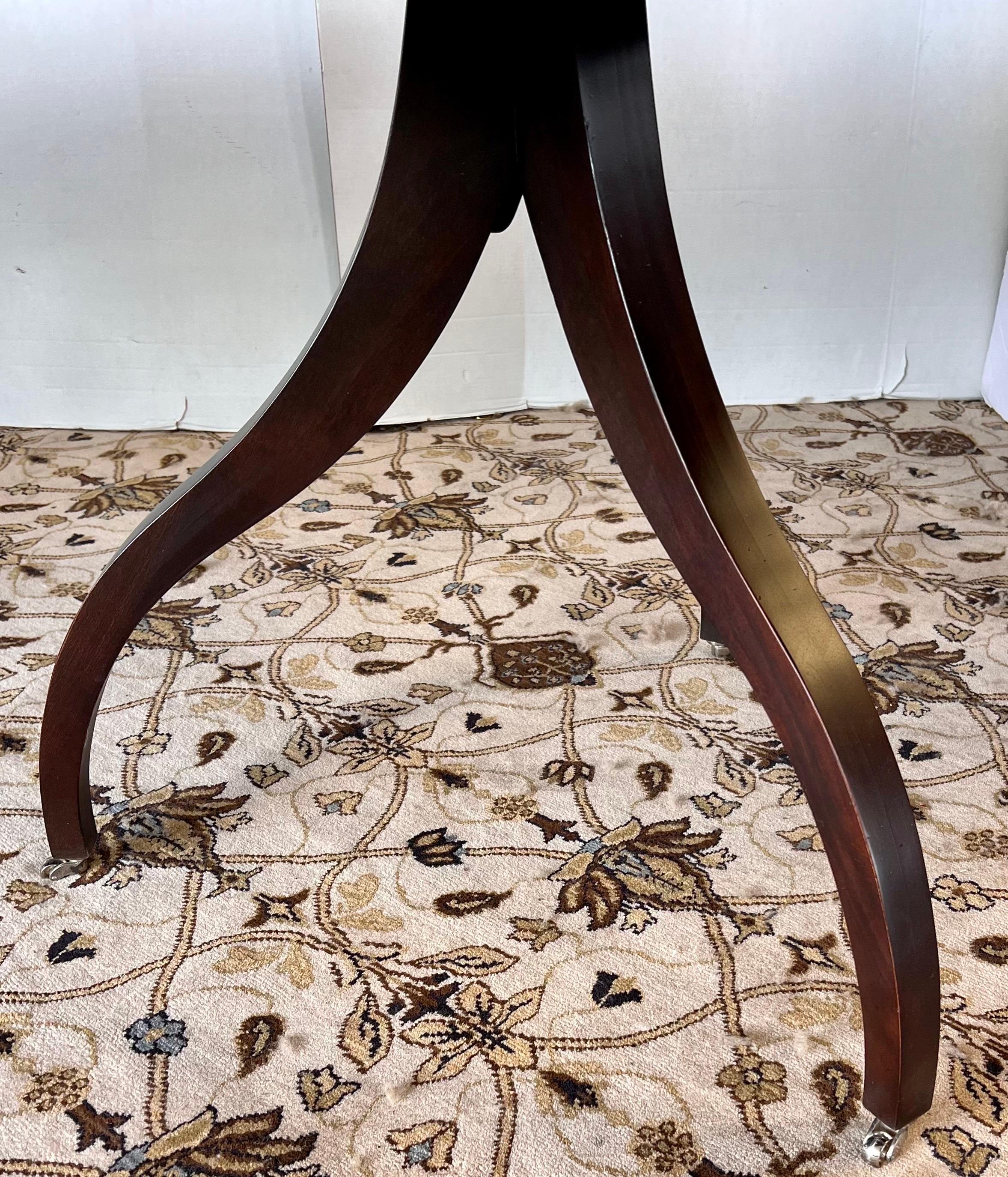 Hickory Furniture Expandable Mahogany Double Pedestal Spider Leg Dining Table  1