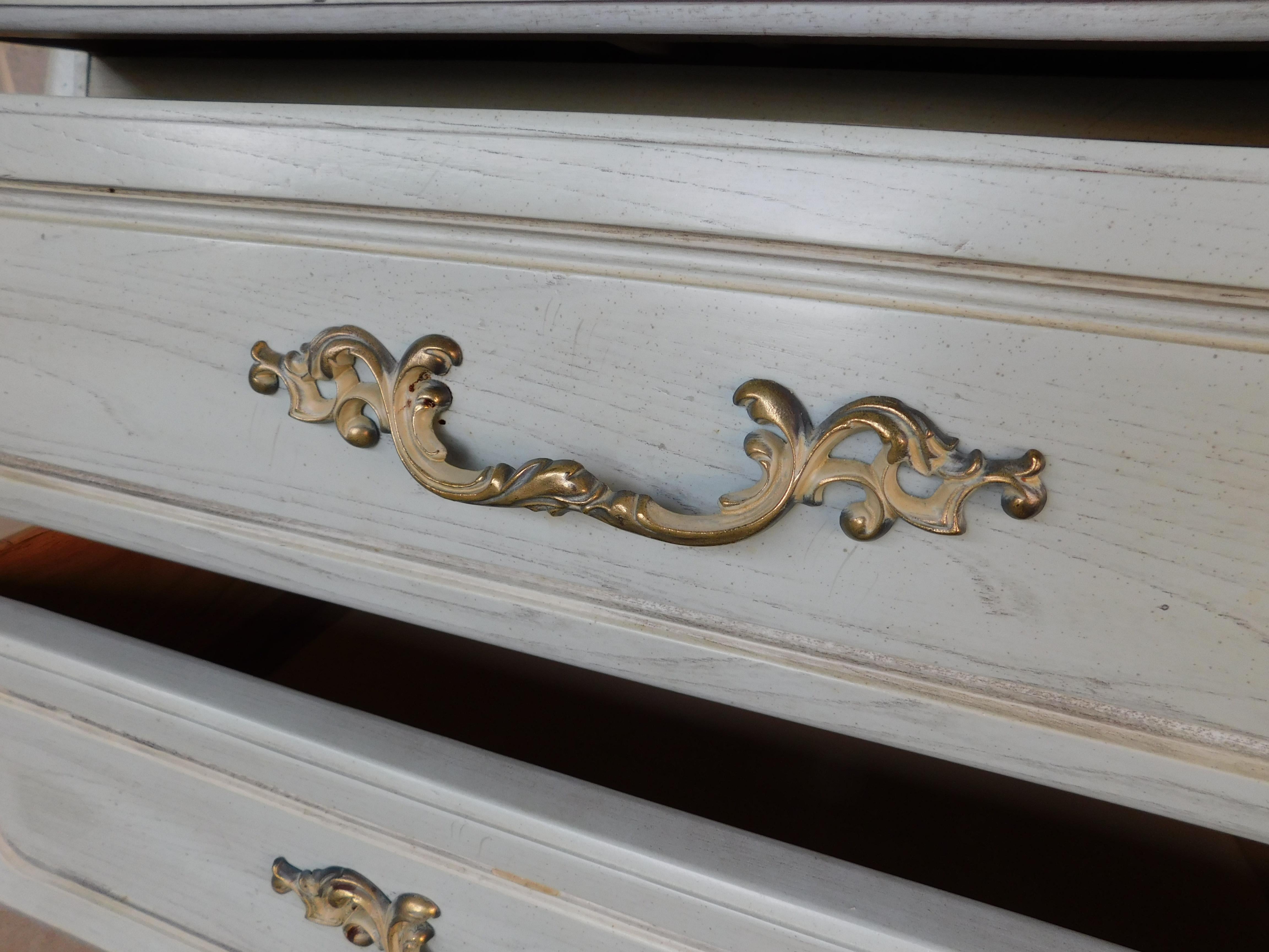 Hickory Furniture French Louis XV Style French Blue Marble Top Dresser 4
