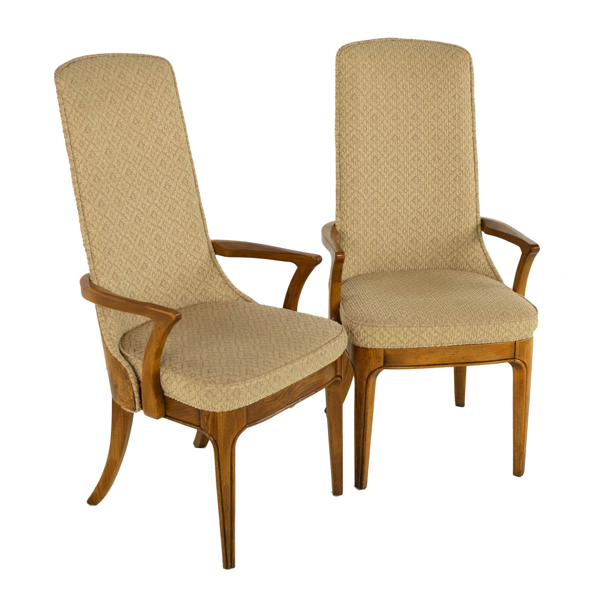 Hickory Manufacturing Company Mid Century Burlwood Cane Dining Chairs, Set 10 5