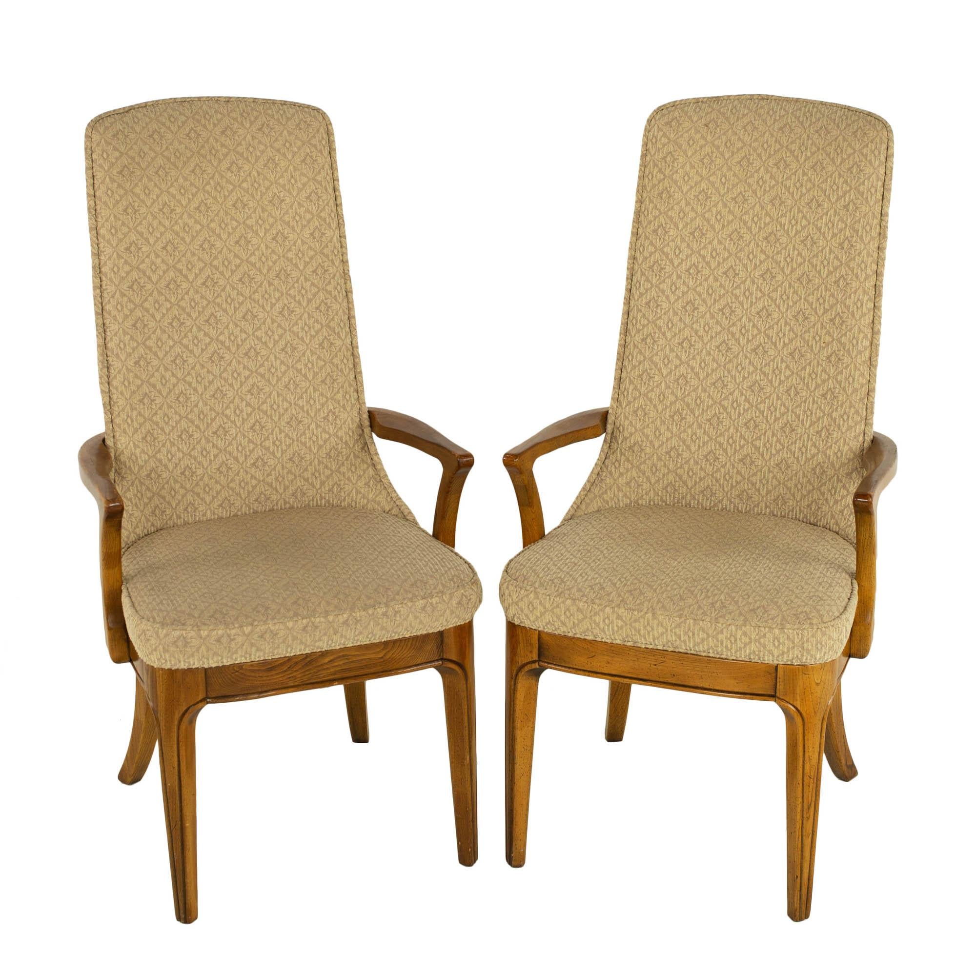 Hickory Manufacturing Company Mid Century Burlwood Cane Dining Chairs, Set 10 6