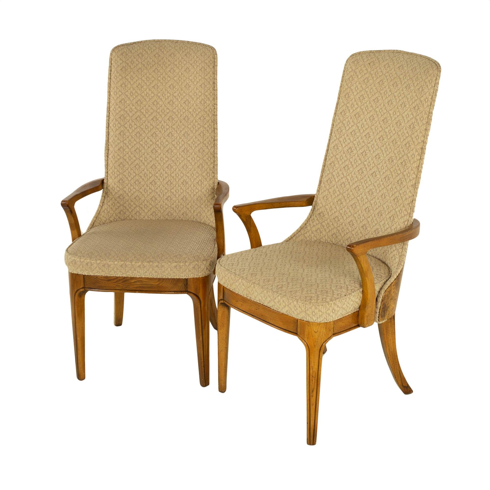 Hickory Manufacturing Company Mid Century Burlwood Cane Dining Chairs, Set 10 7