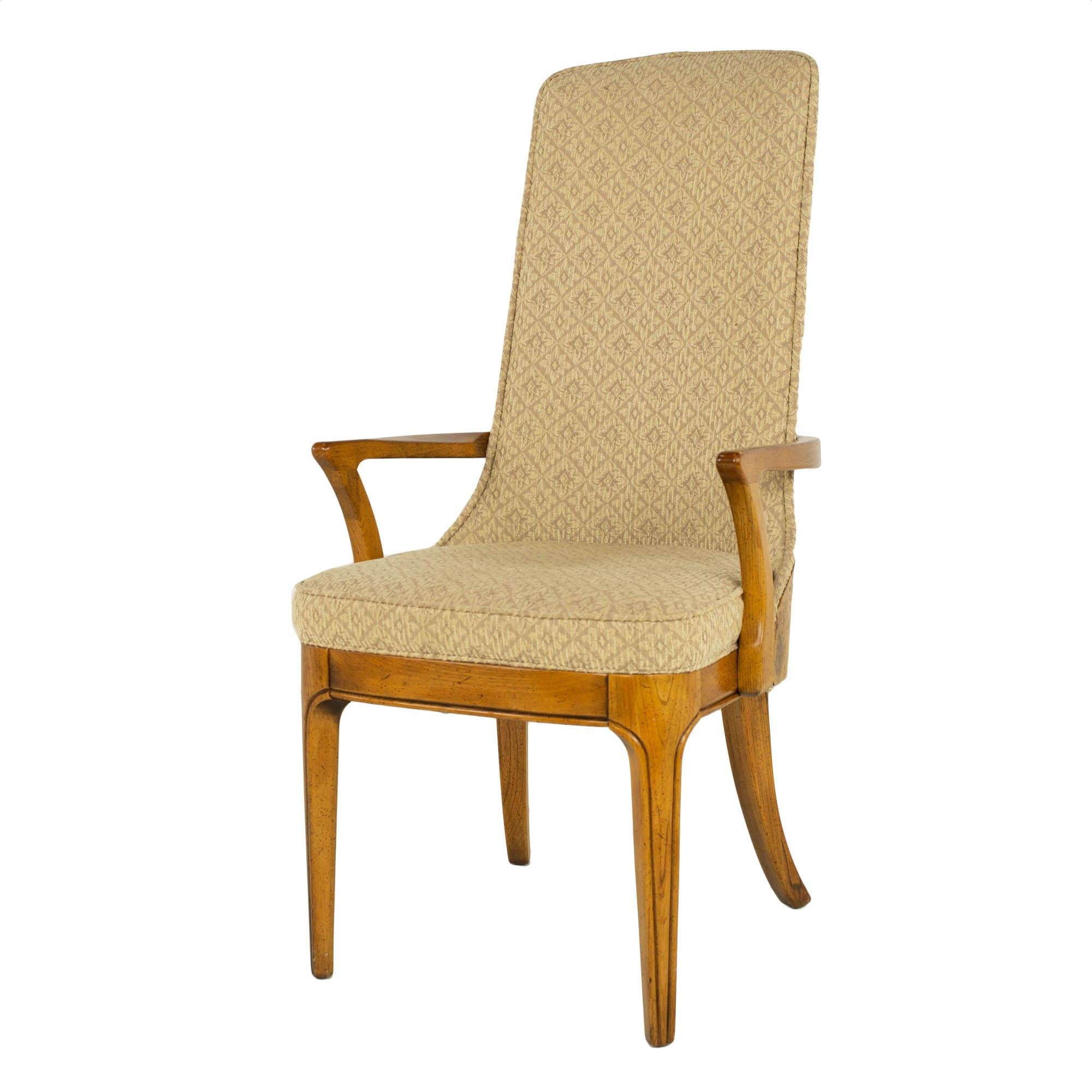 Hickory Manufacturing Company Mid Century Burlwood Cane Dining Chairs, Set 10 10