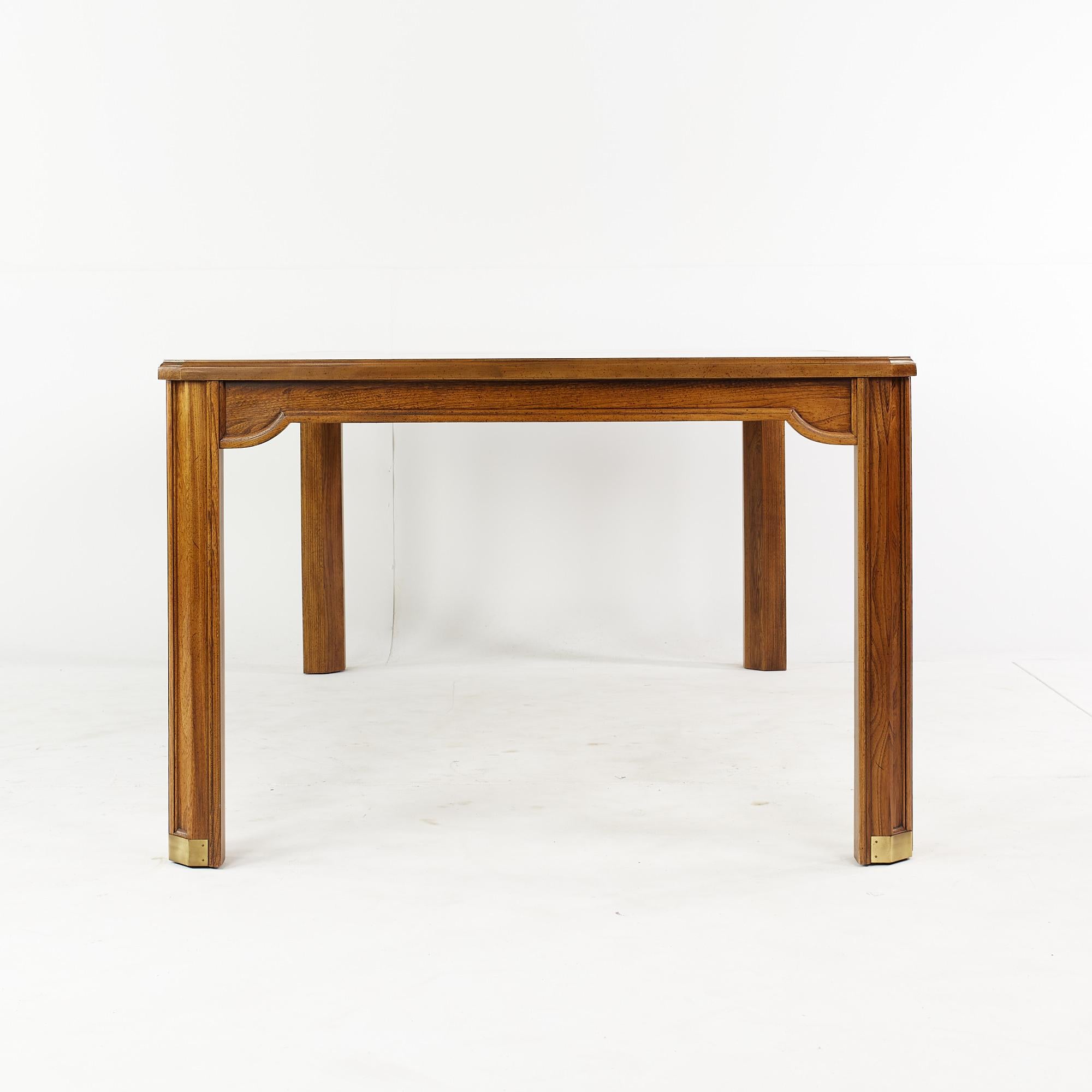 Mid-Century Modern Hickory Manufacturing Company Mid Century Expanding Burlwood Inlaid Dining Table