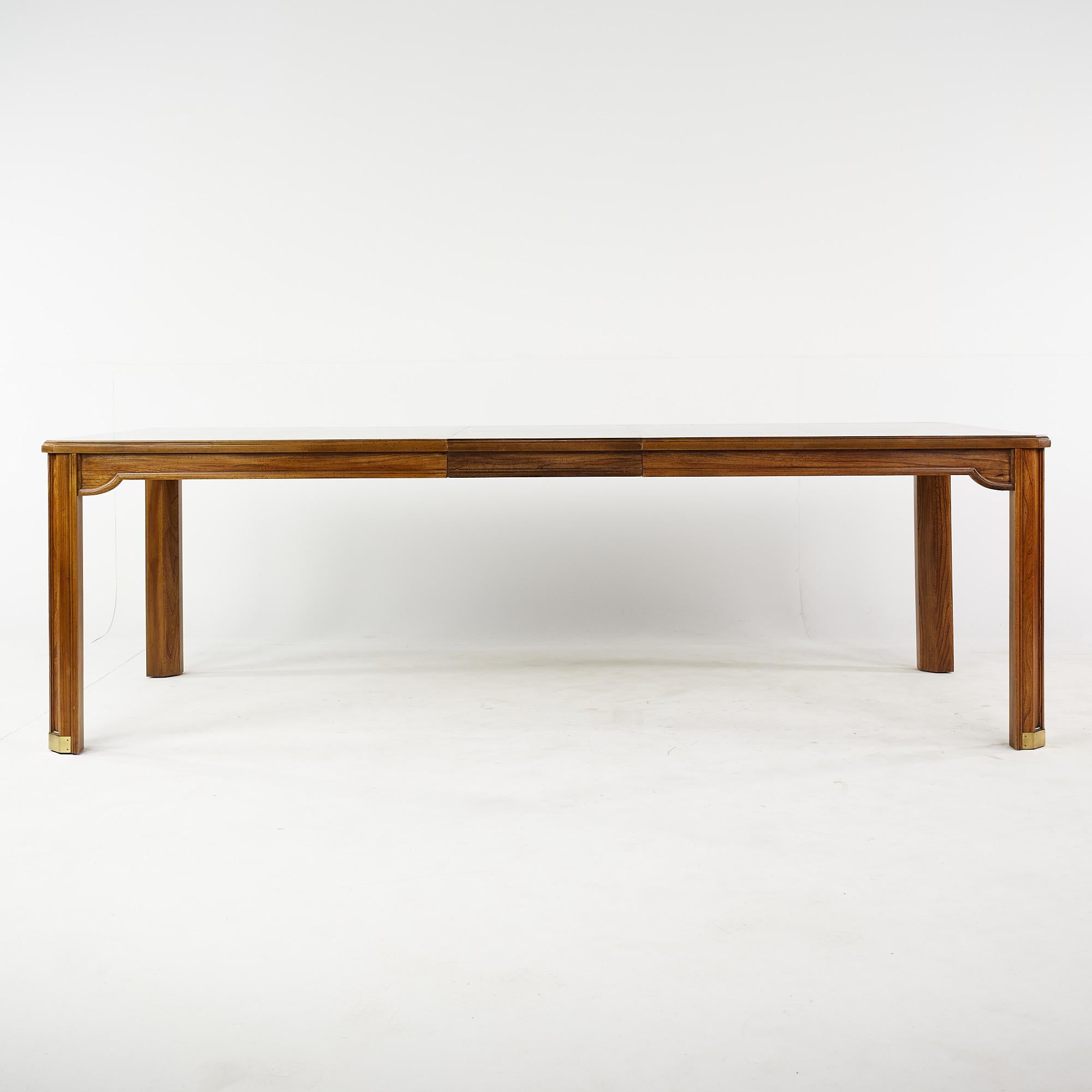Hickory Manufacturing Company Mid Century Expanding Burlwood Inlaid Dining Table 1