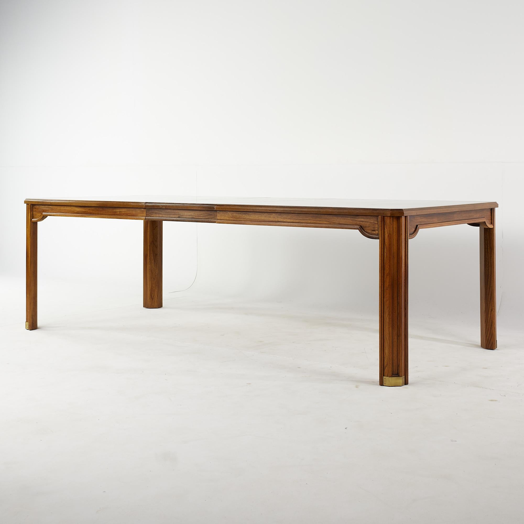 Hickory Manufacturing Company Mid Century Expanding Burlwood Inlaid Dining Table 2