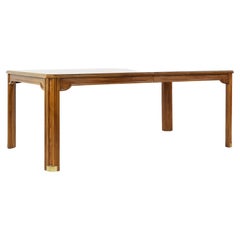 Hickory Manufacturing Company Mid Century Expanding Burlwood Inlaid Dining Table