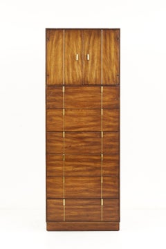 Hickory Manufacturing Mid Century Brass and Walnut Lingerie Chest