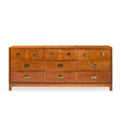 Hickory Manufacturing Mid Century Walnut and Brass Campaign Dresser