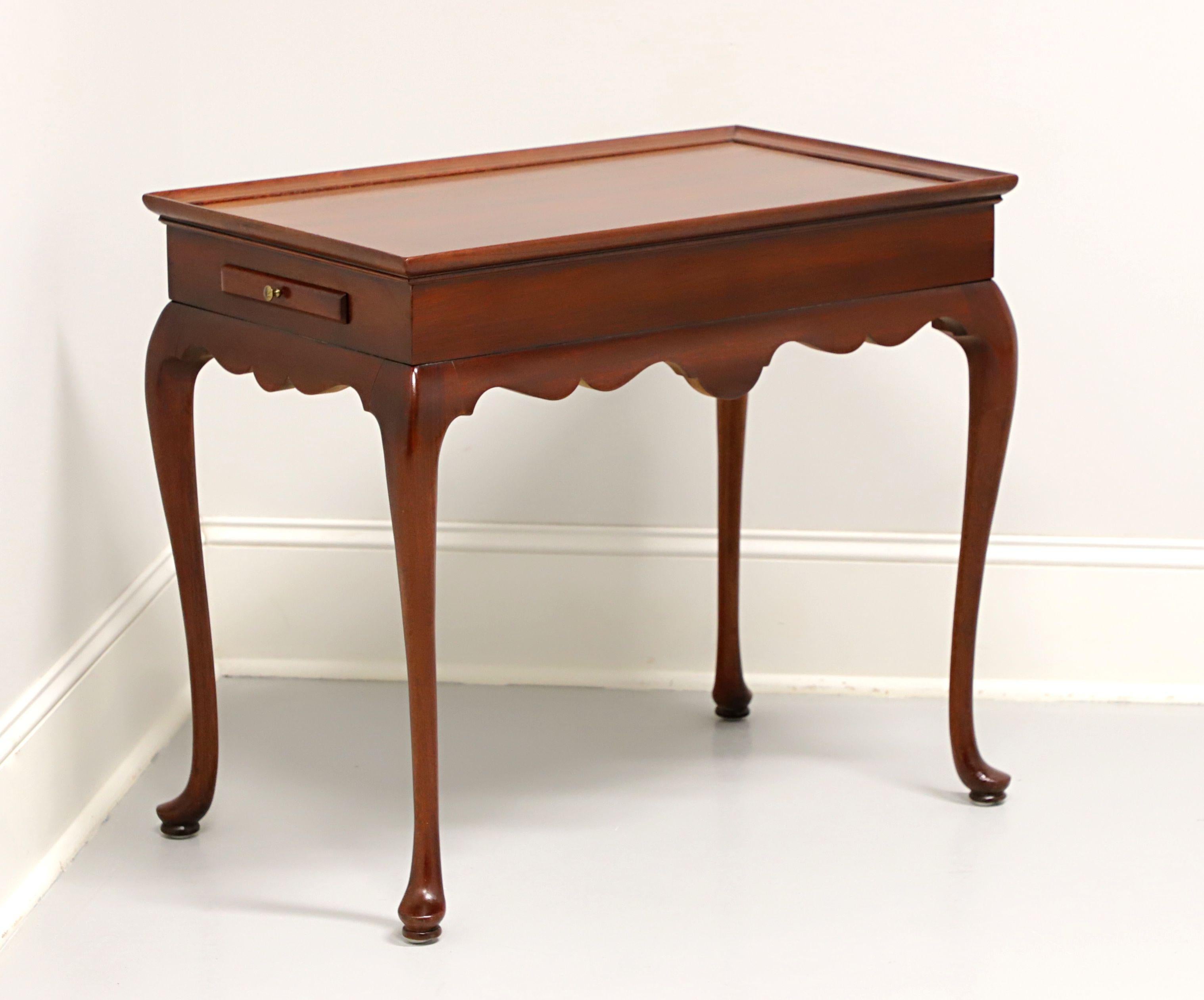 HICKORY FURNITURE Solid Mahogany Queen Anne Tea Table For Sale 4
