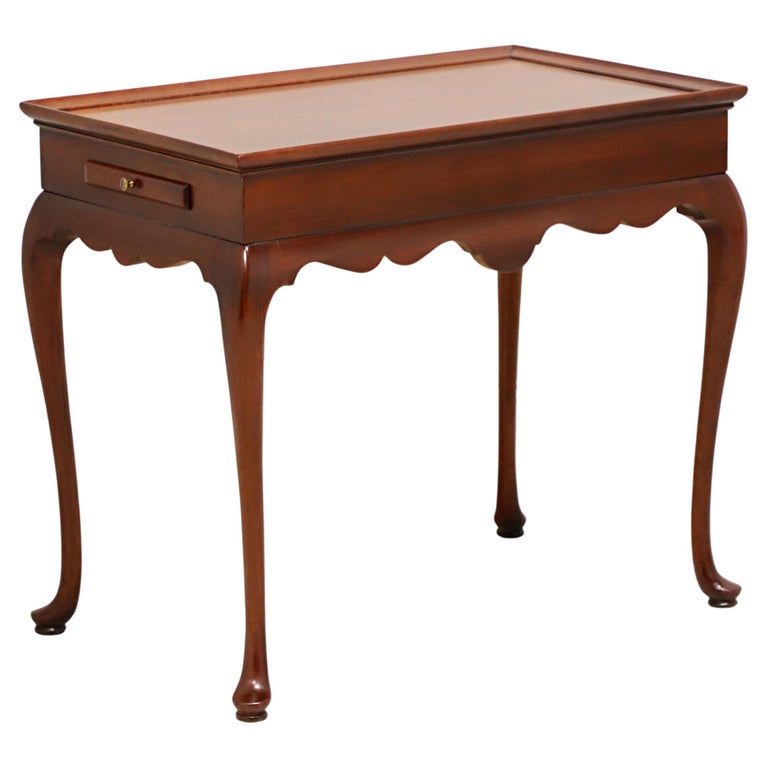 HICKORY FURNITURE Solid Mahogany Queen Anne Tea Table For Sale at 1stDibs