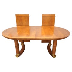 Hickory White Banded and Inlaid Maple Extension Dining Table