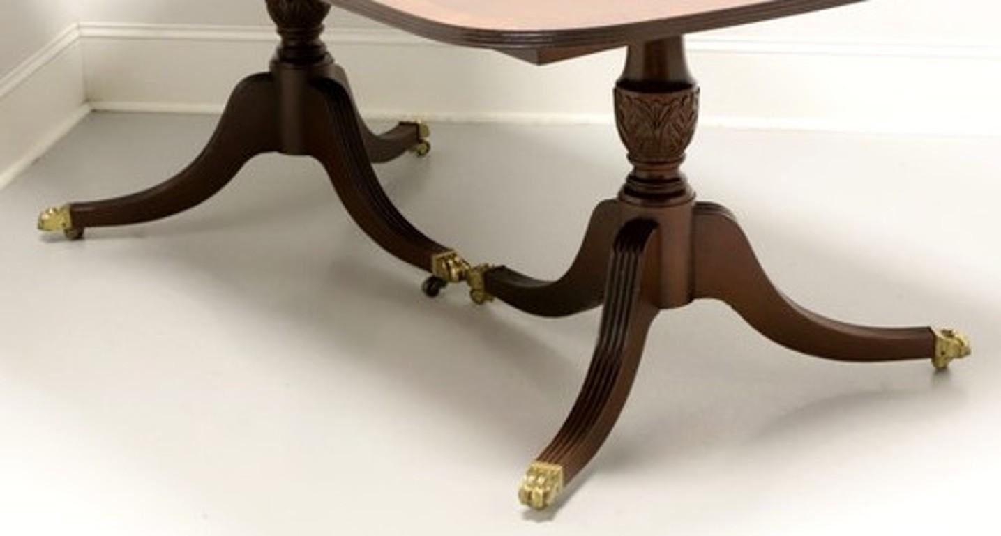 HICKORY WHITE Banded Mahogany Double Pedestal Dining Banquet Table 8