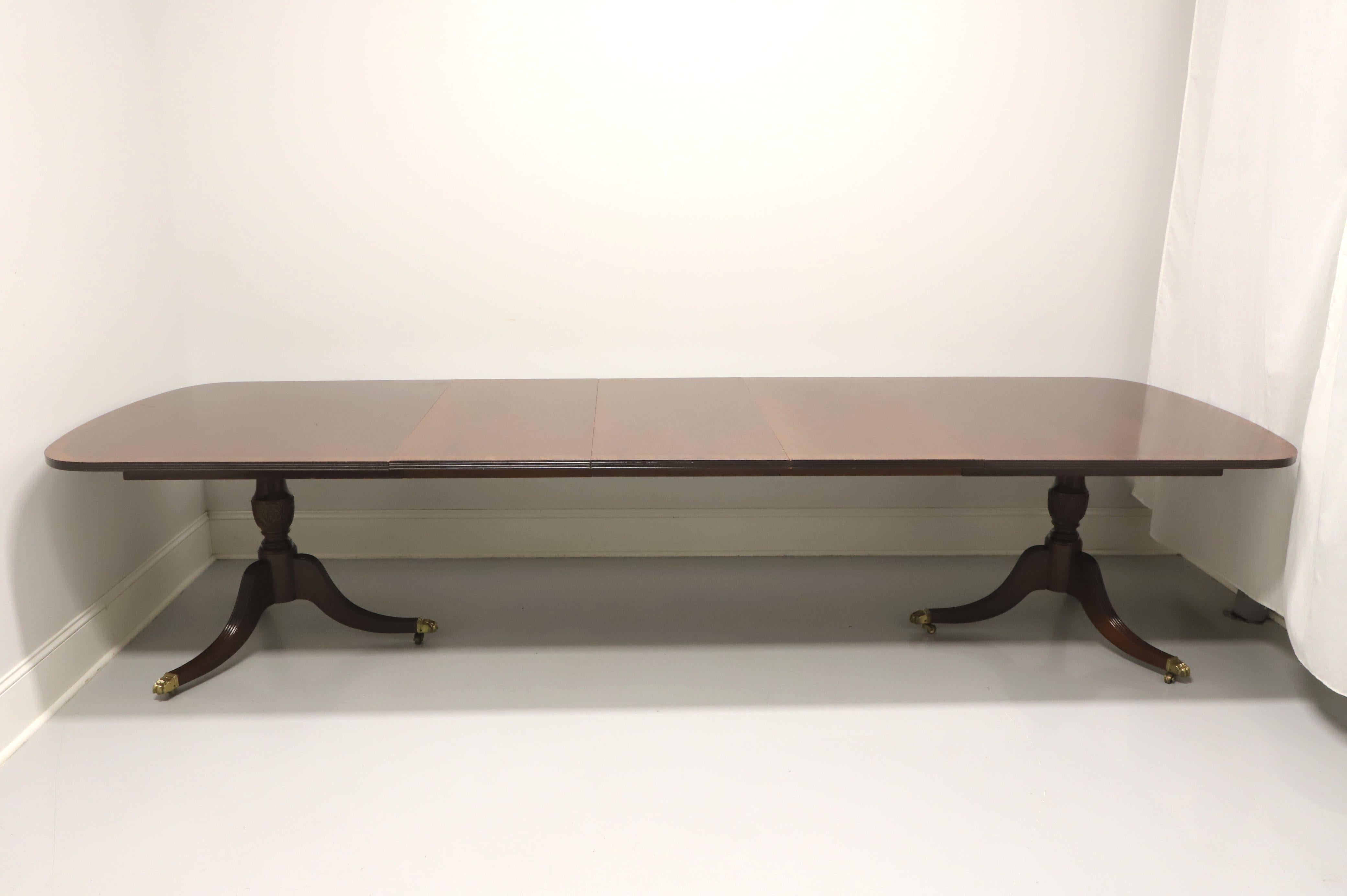 HICKORY WHITE Banded Mahogany Double Pedestal Dining Banquet Table 1