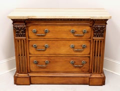 HICKORY WHITE Neoclassical Style Marble Top Bachelor Chest